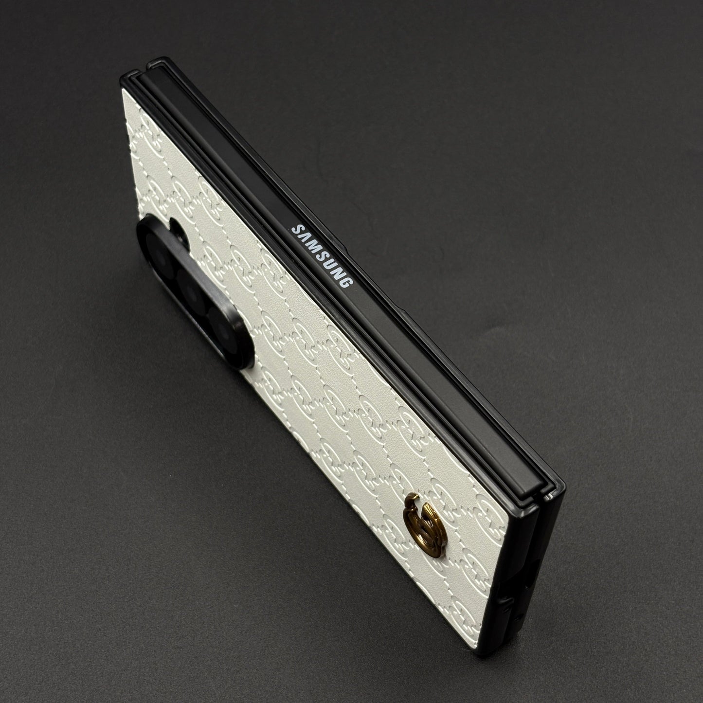 Luxury GG Pattern Leather Feel Case for Samsung Galaxy Z Fold 7 | Designer-Inspired Premium Back Cover
