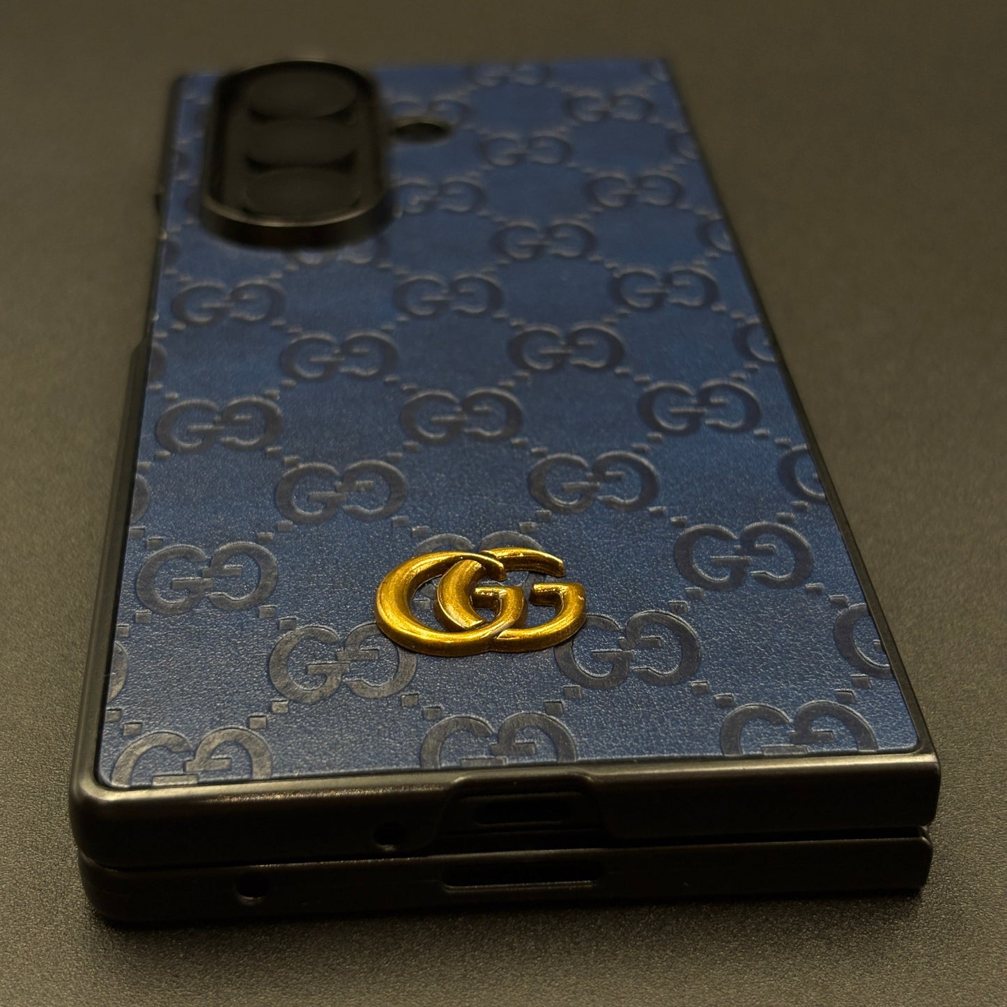 Luxury GG Pattern Leather Feel Case for Samsung Galaxy Z Fold 7 | Designer-Inspired Premium Back Cover