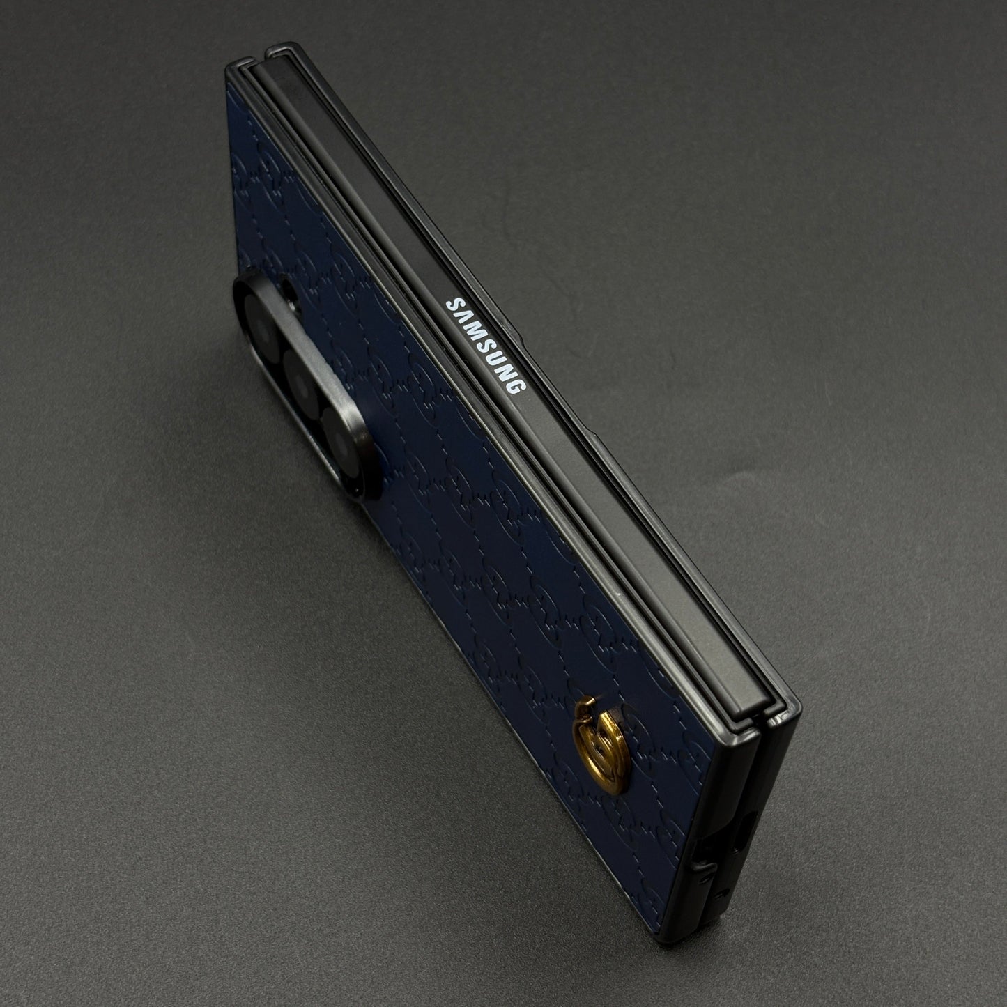 Luxury GG Pattern Leather Feel Case for Samsung Galaxy Z Fold 7 | Designer-Inspired Premium Back Cover