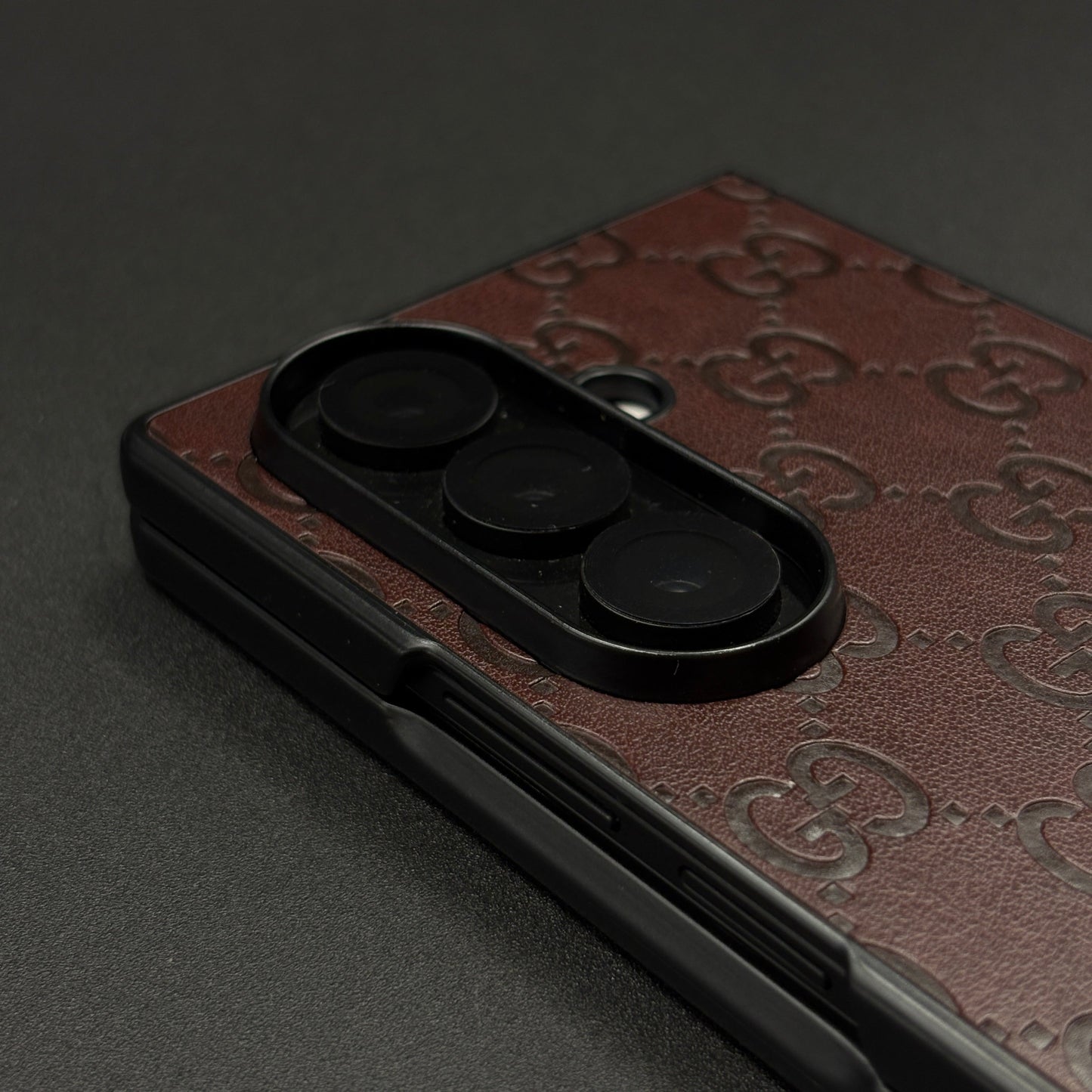 Luxury GG Pattern Leather Feel Case for Samsung Galaxy Z Fold 7 | Designer-Inspired Premium Back Cover