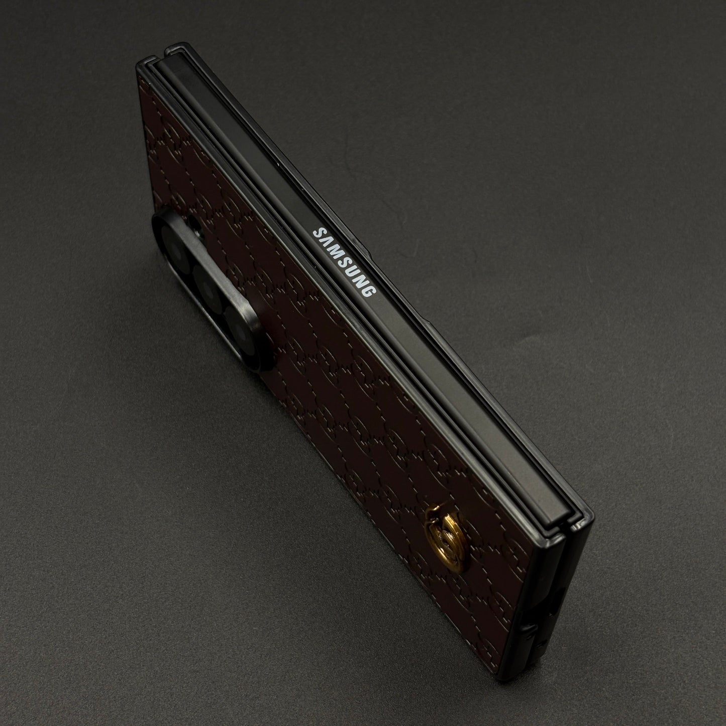Luxury GG Pattern Leather Feel Case for Samsung Galaxy Z Fold 7 | Designer-Inspired Premium Back Cover