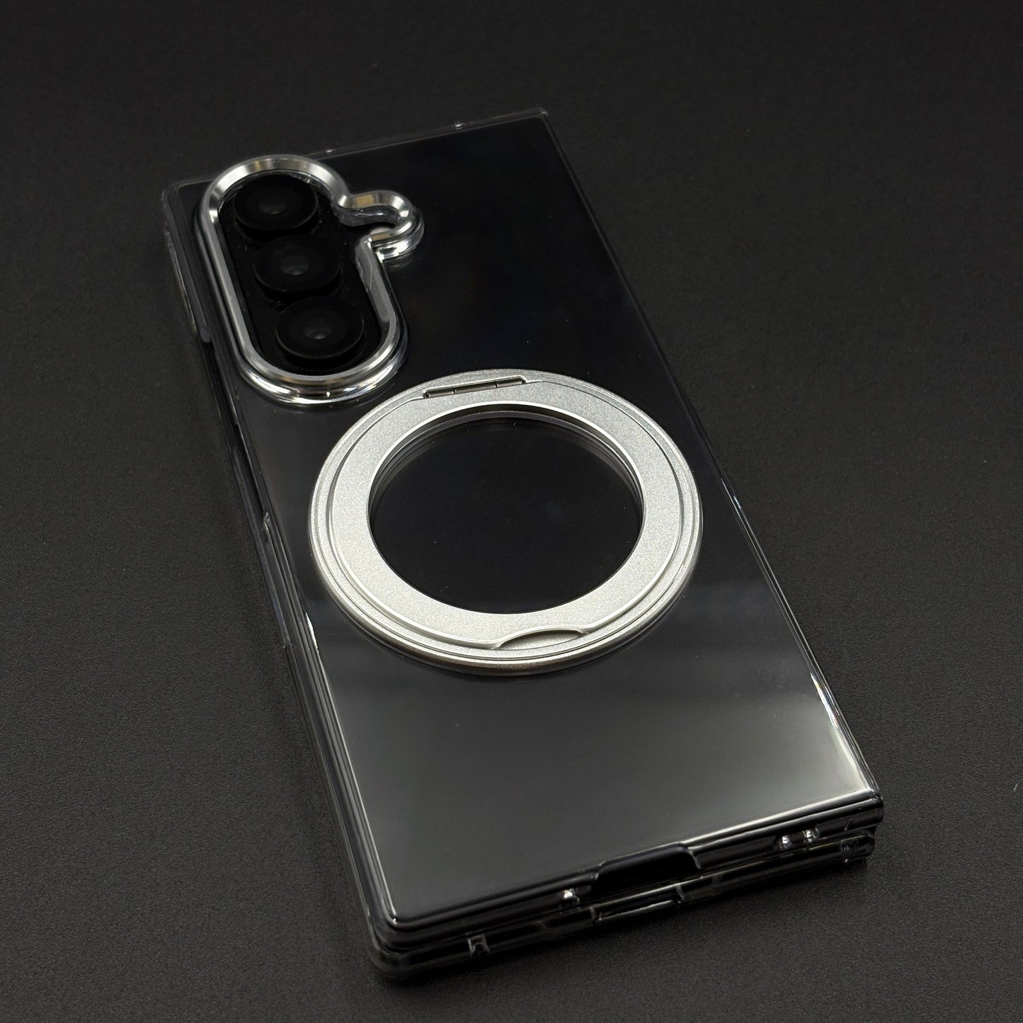 Premium Transparent Case with 360° Rotating Kickstand for Samsung Galaxy Z Fold 7 | No-Yellowing | Sleek Fit