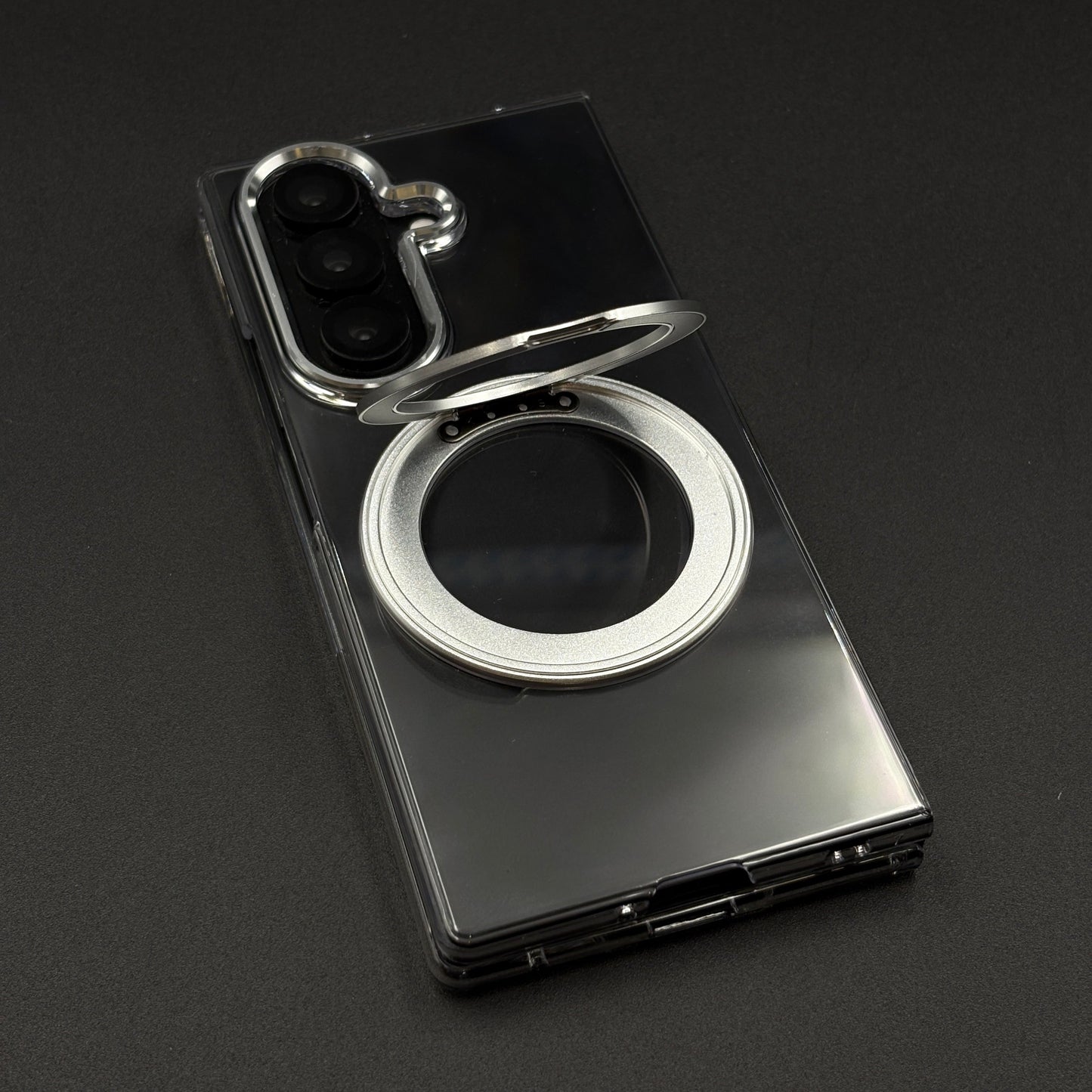 Premium Transparent Case with 360° Rotating Kickstand for Samsung Galaxy Z Fold 7 | No-Yellowing | Sleek Fit