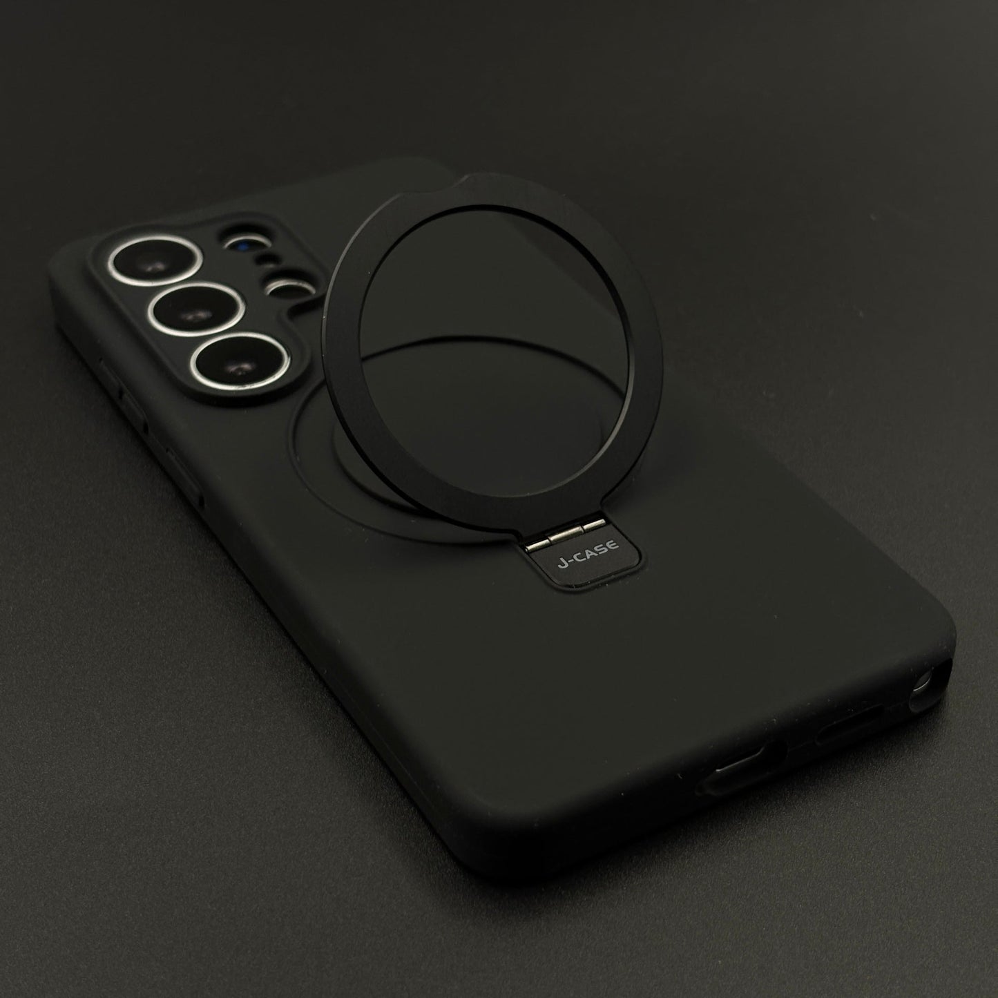 Camera Protection Silk Feel Silicone MagSafe Case with Metal Stand for Samsung Galaxy S26 Ultra