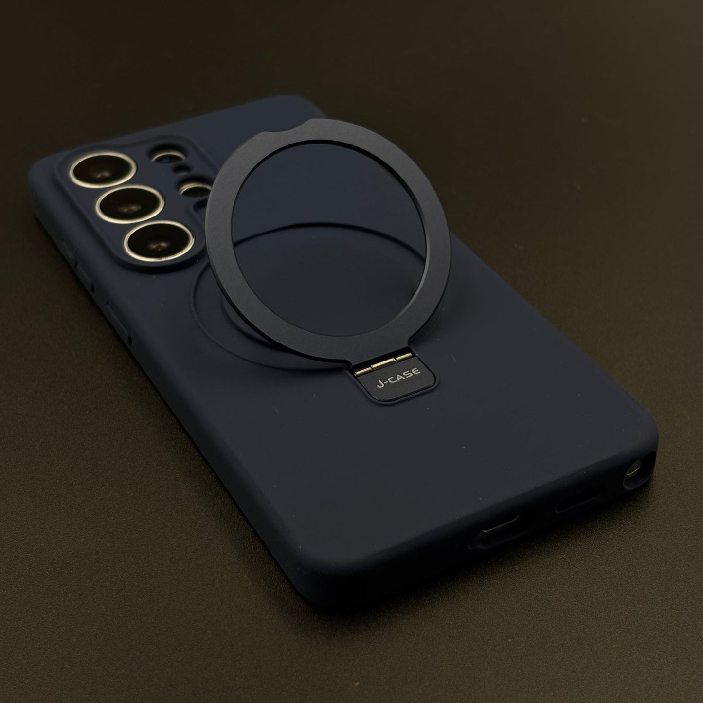 Camera Protection Silk Feel Silicone MagSafe Case with Metal Stand for Samsung Galaxy S26 Ultra