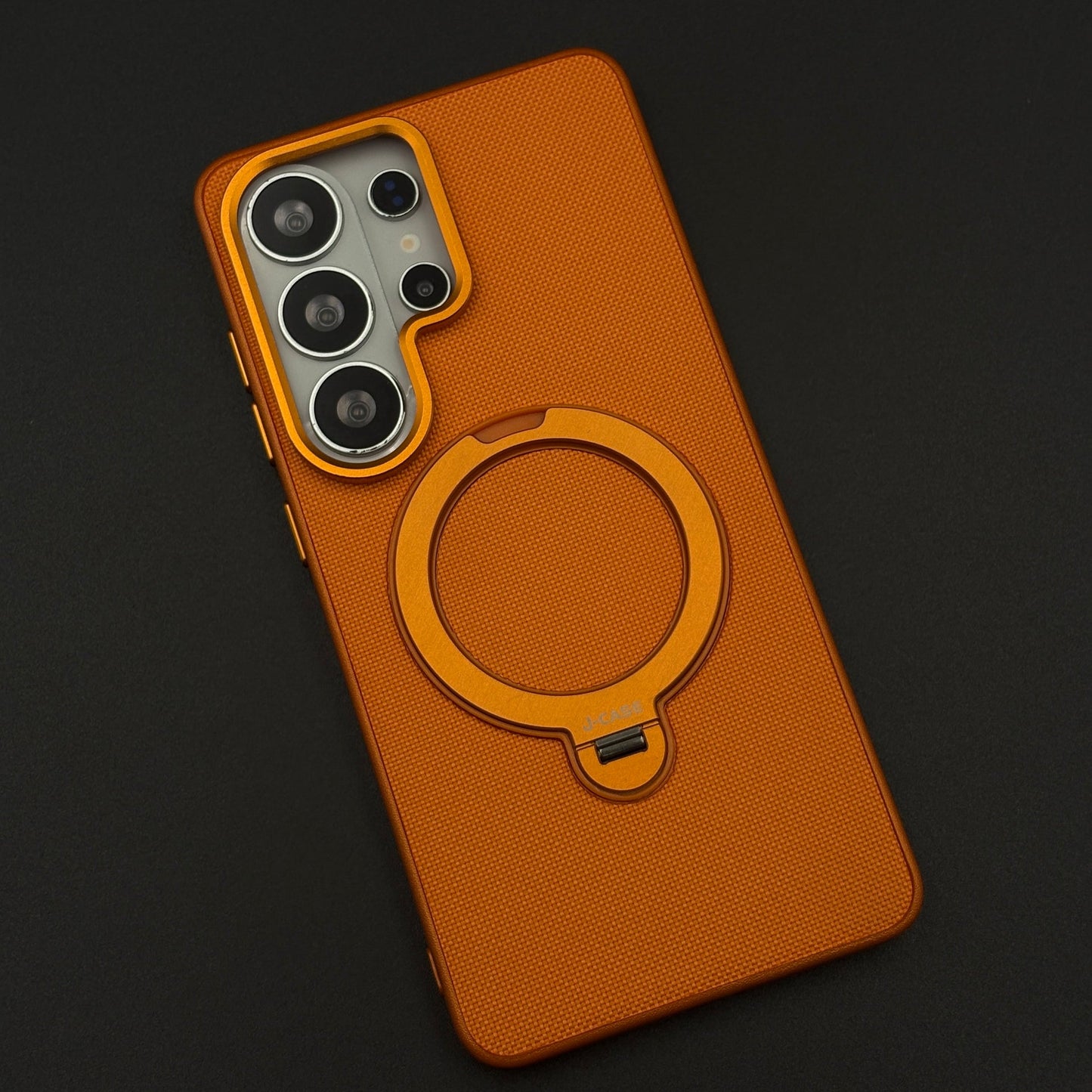 Dotted Carbon Texture Metal Stand MagSafe Case for Samsung Galaxy S26 Ultra