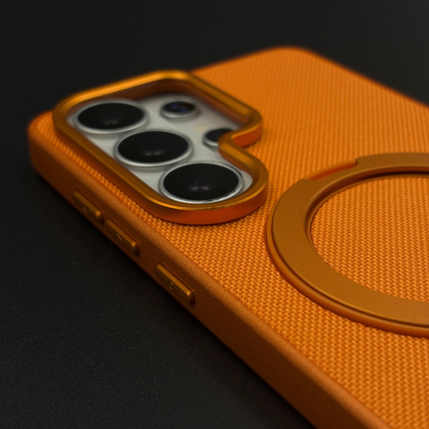 Dotted Carbon Texture Metal Stand MagSafe Case for Samsung Galaxy S26 Ultra