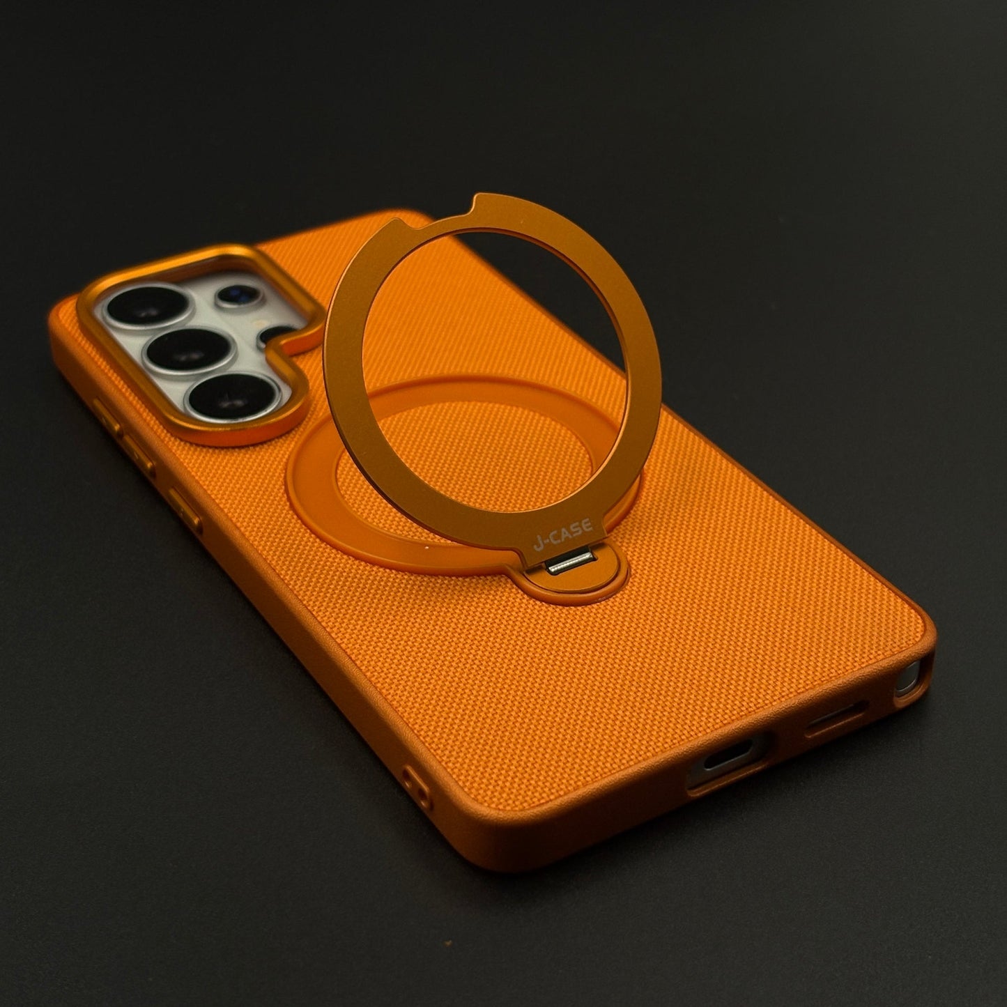 Dotted Carbon Texture Metal Stand MagSafe Case for Samsung Galaxy S26 Ultra