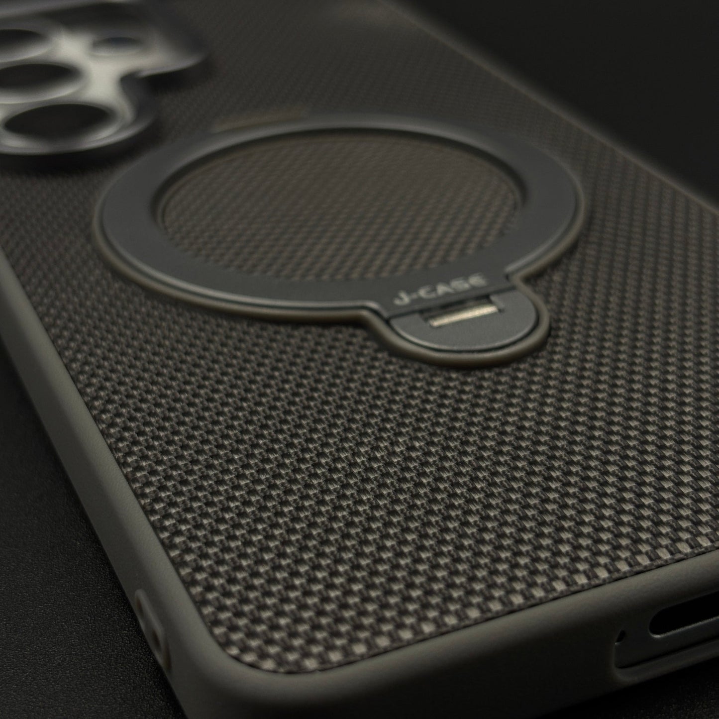 Dotted Carbon Texture Metal Stand MagSafe Case for Samsung Galaxy S26 Ultra
