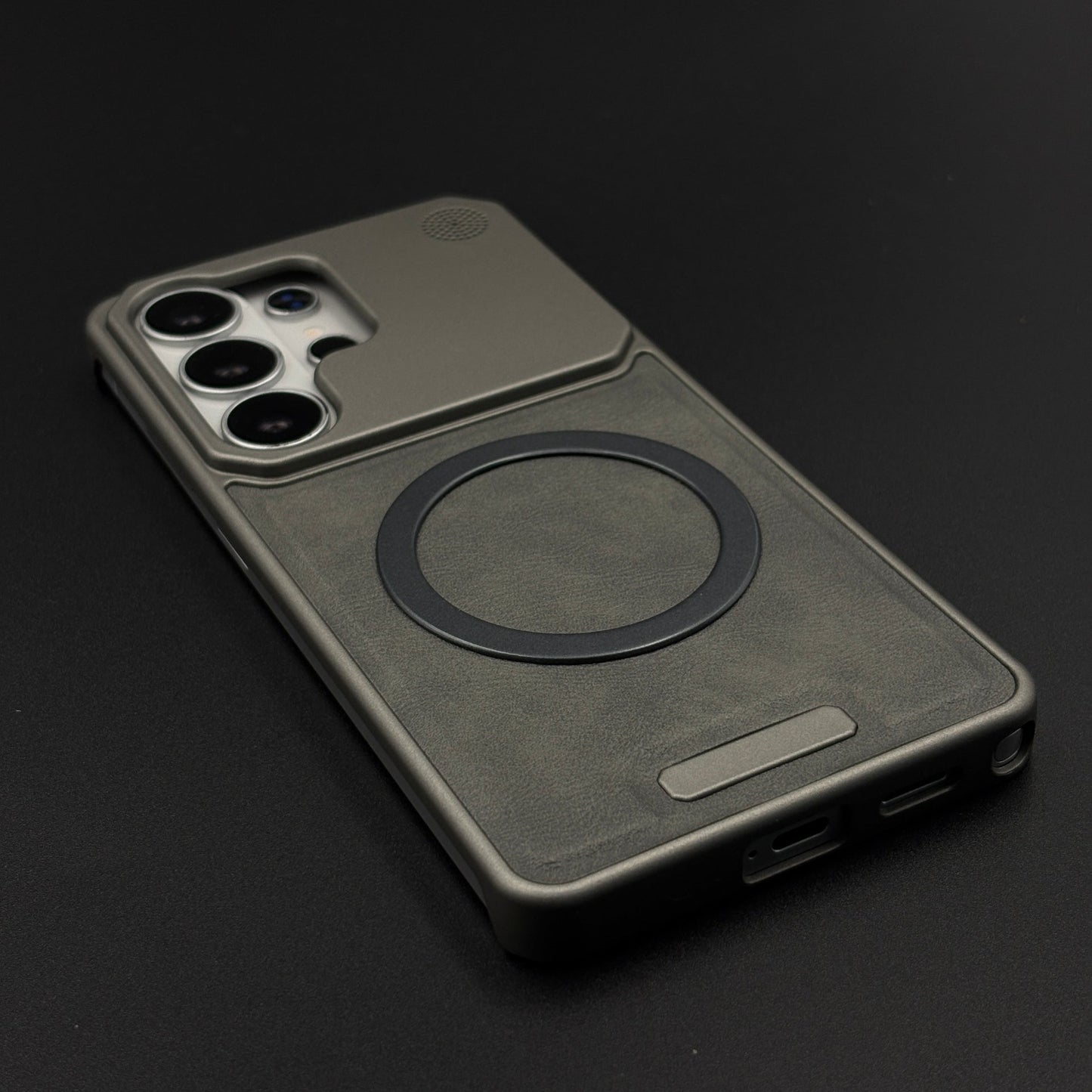 Luxury Leather MagSafe Case for Samsung Galaxy S26 Ultra | AeroFlex Hard Borderless Design