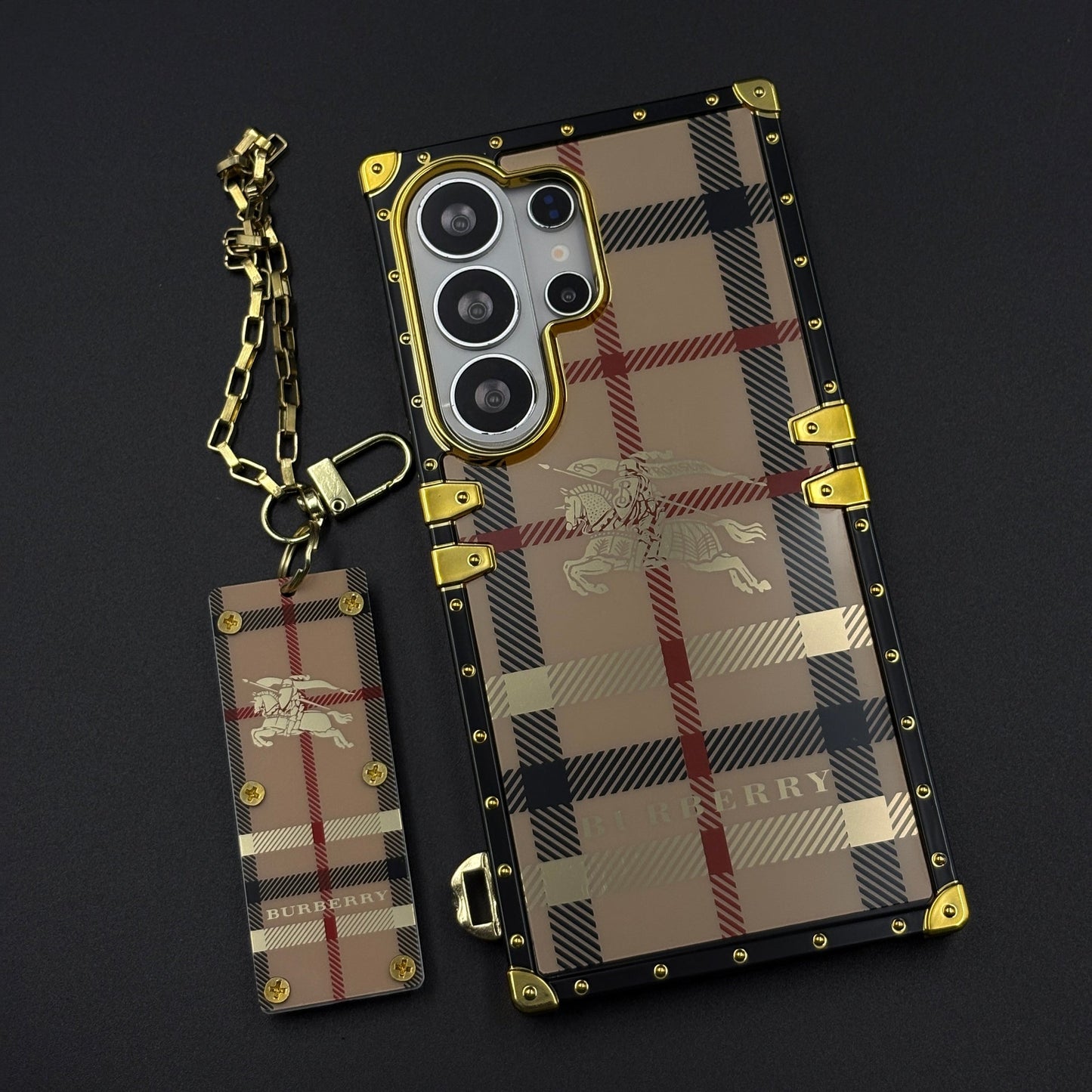 Luxury BBRY Square Trunk Case with Chain for Samsung Galaxy S26 Ultra
