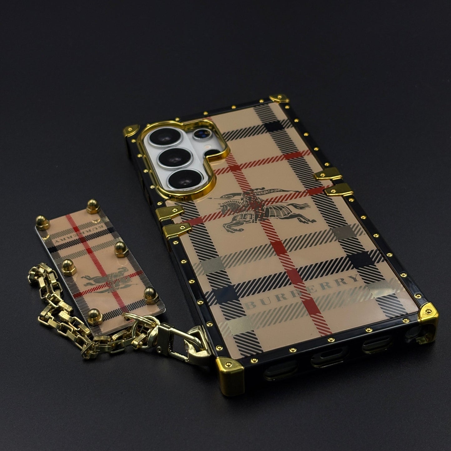 Luxury BBRY Square Trunk Case with Chain for Samsung Galaxy S26 Ultra