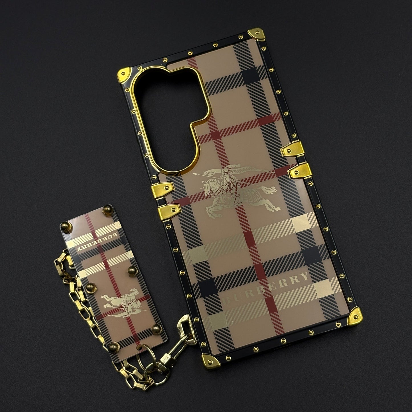 Luxury BBRY Square Trunk Case with Chain for Samsung Galaxy S26 Ultra