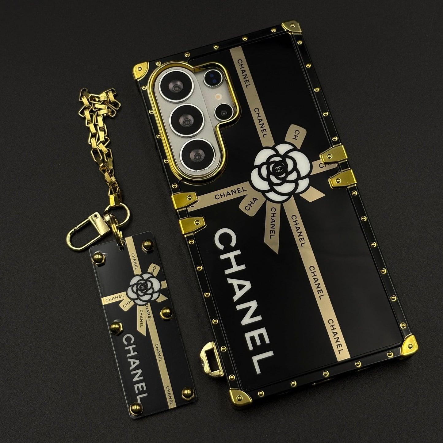 Luxury CC Square Trunk Case with Chain for Samsung Galaxy S26 Ultra