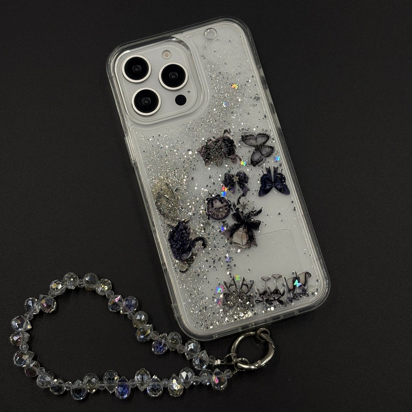 Bow & Butterfly Bloom Confetti Floating Mobile Case Cover for iPhone