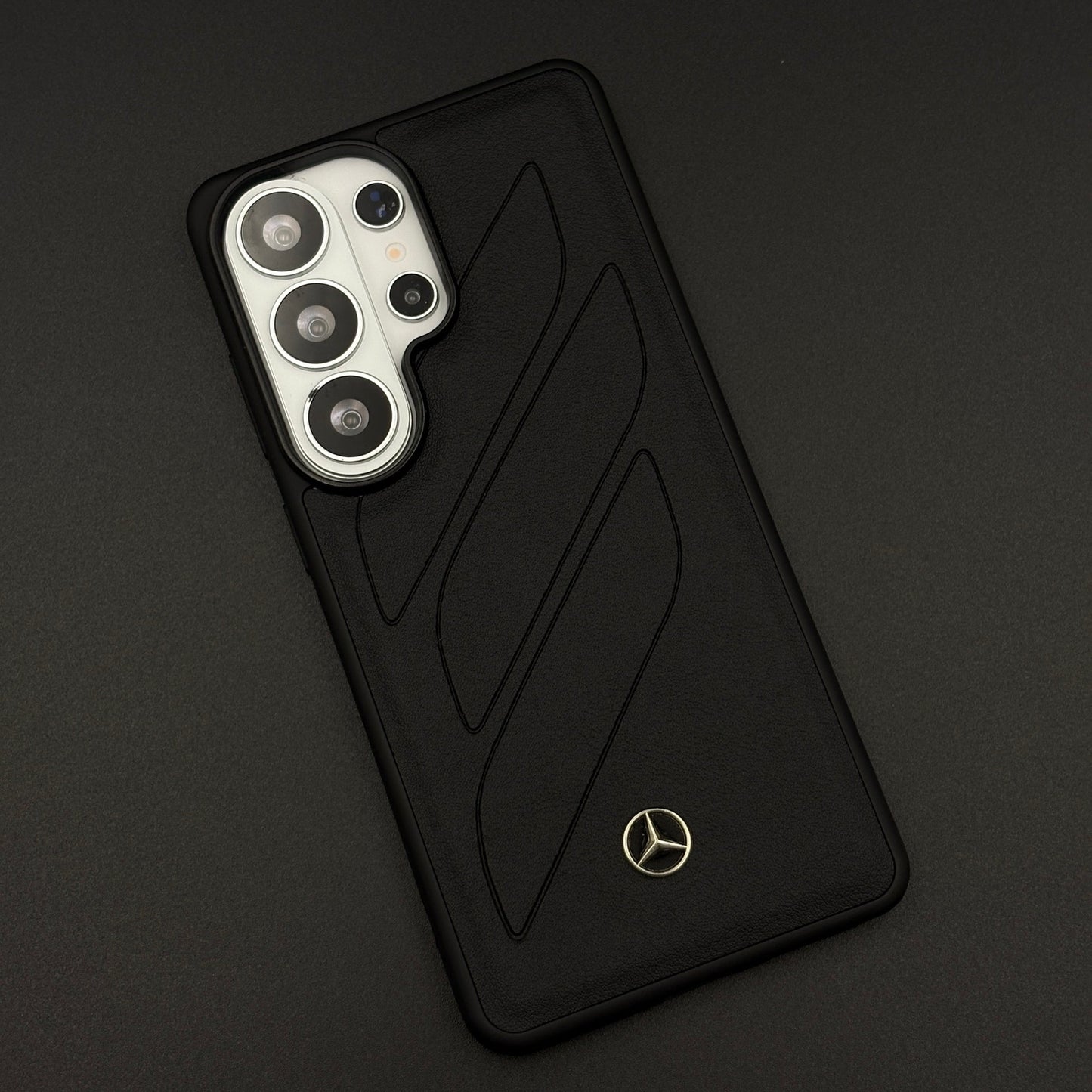 Luxury Sports Car Brand Merc Noir Texture Case for Samsung Galaxy S26 Ultra with Embossed Design