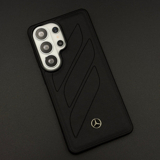 Luxury Sports Car Brand Merc Noir Texture Case for Samsung Galaxy S26 Ultra with Embossed Design