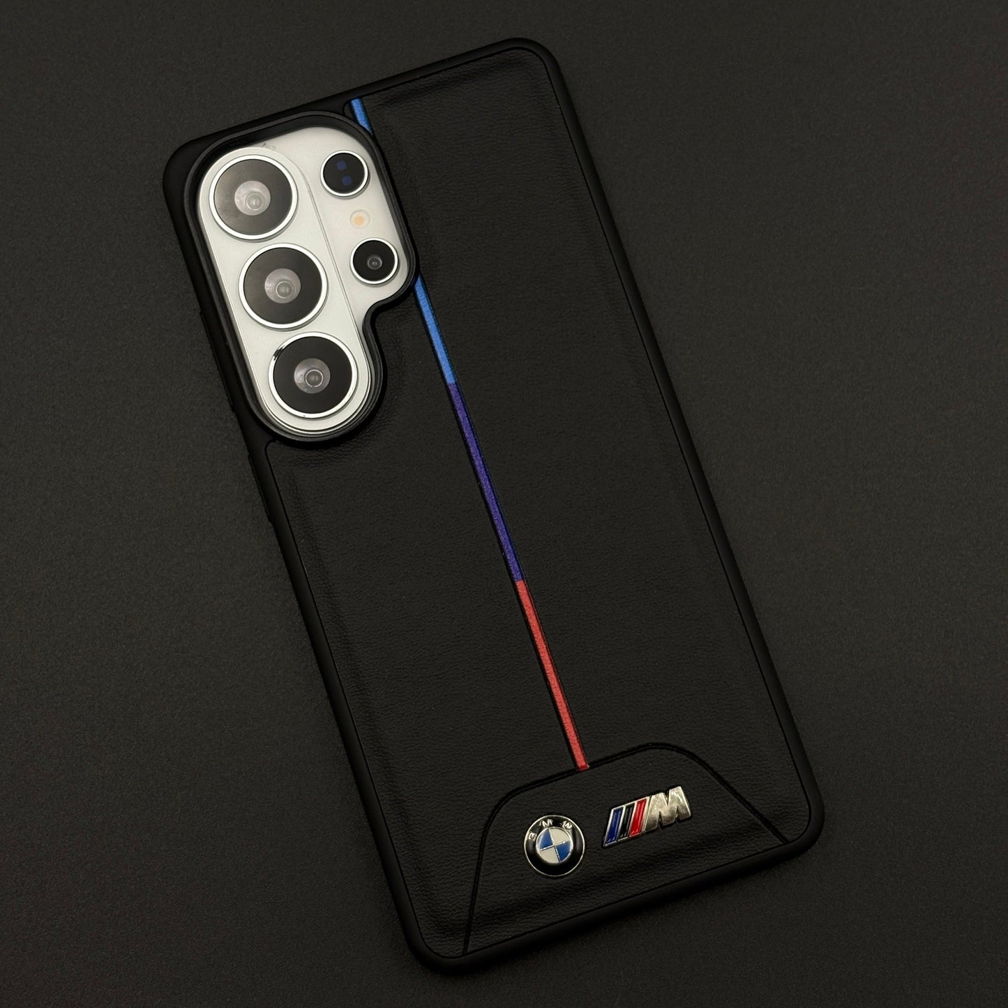 Performance M Series Sport Car Racing Stripe Case for Samsung Galaxy S26 Ultra with Tricolor Accent