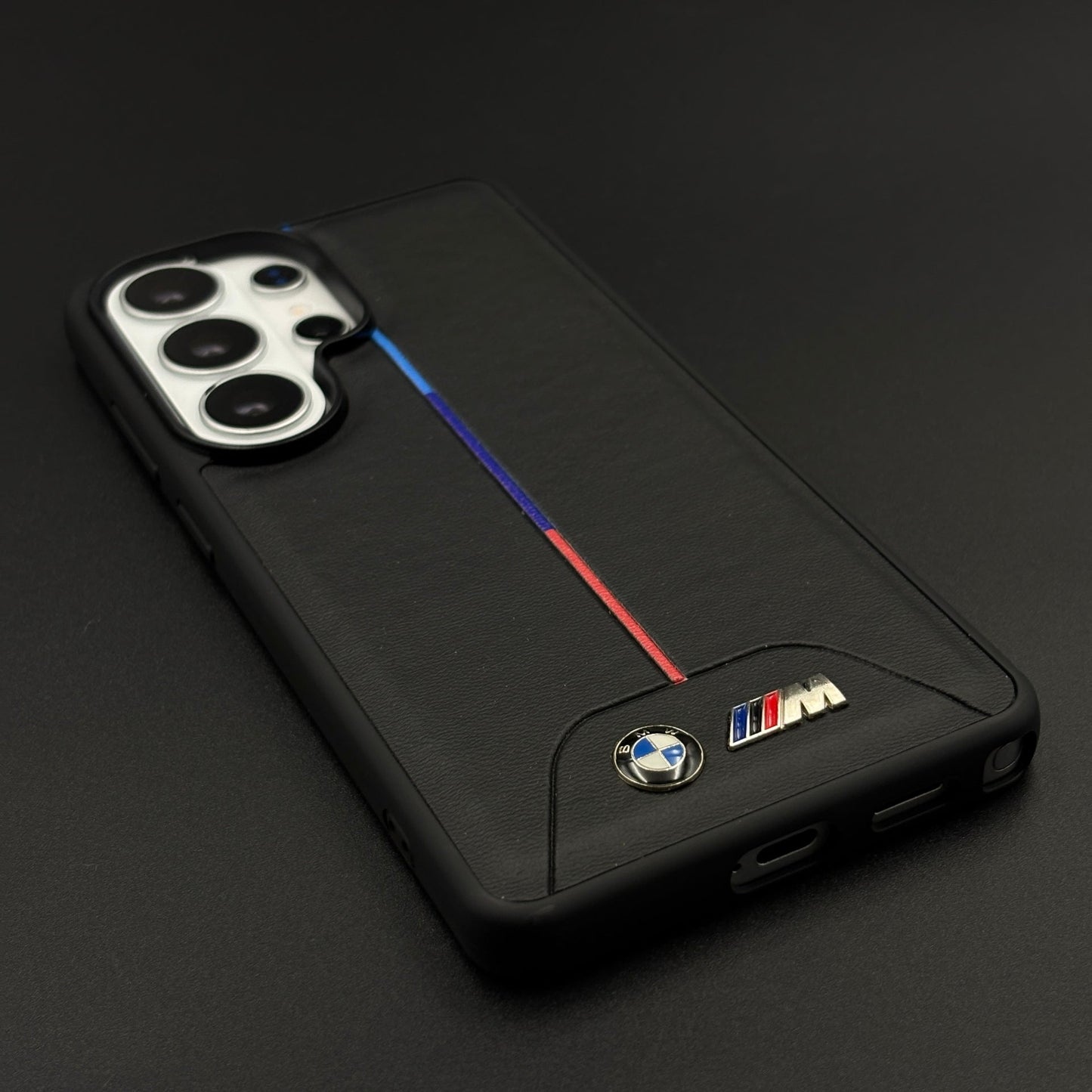 Performance M Series Sport Car Racing Stripe Case for Samsung Galaxy S26 Ultra with Tricolor Accent