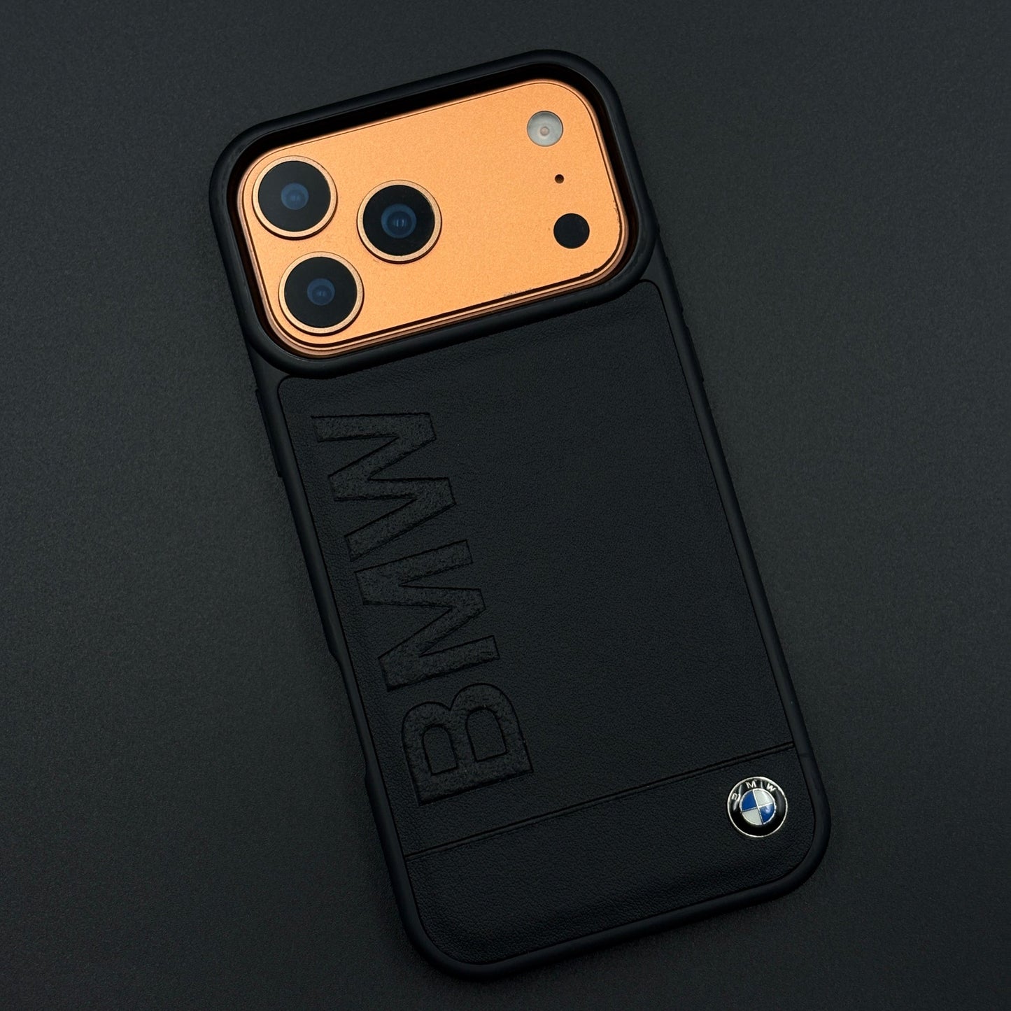 Luxury Sports Car Embossed Name Case with Logo for iPhone 17 Series with Sleek Black Finish