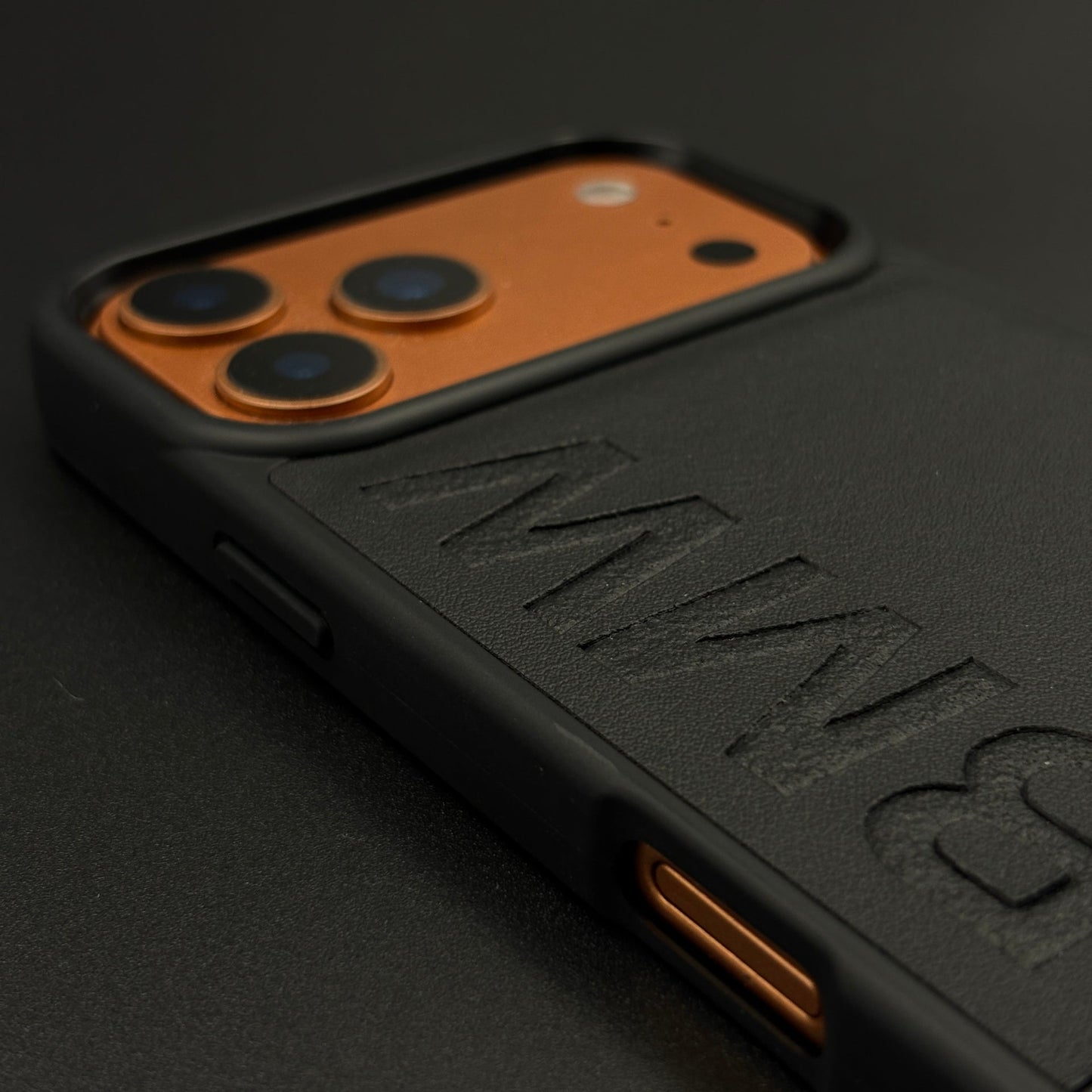 Luxury Sports Car Embossed Name Case with Logo for iPhone 17 Series with Sleek Black Finish