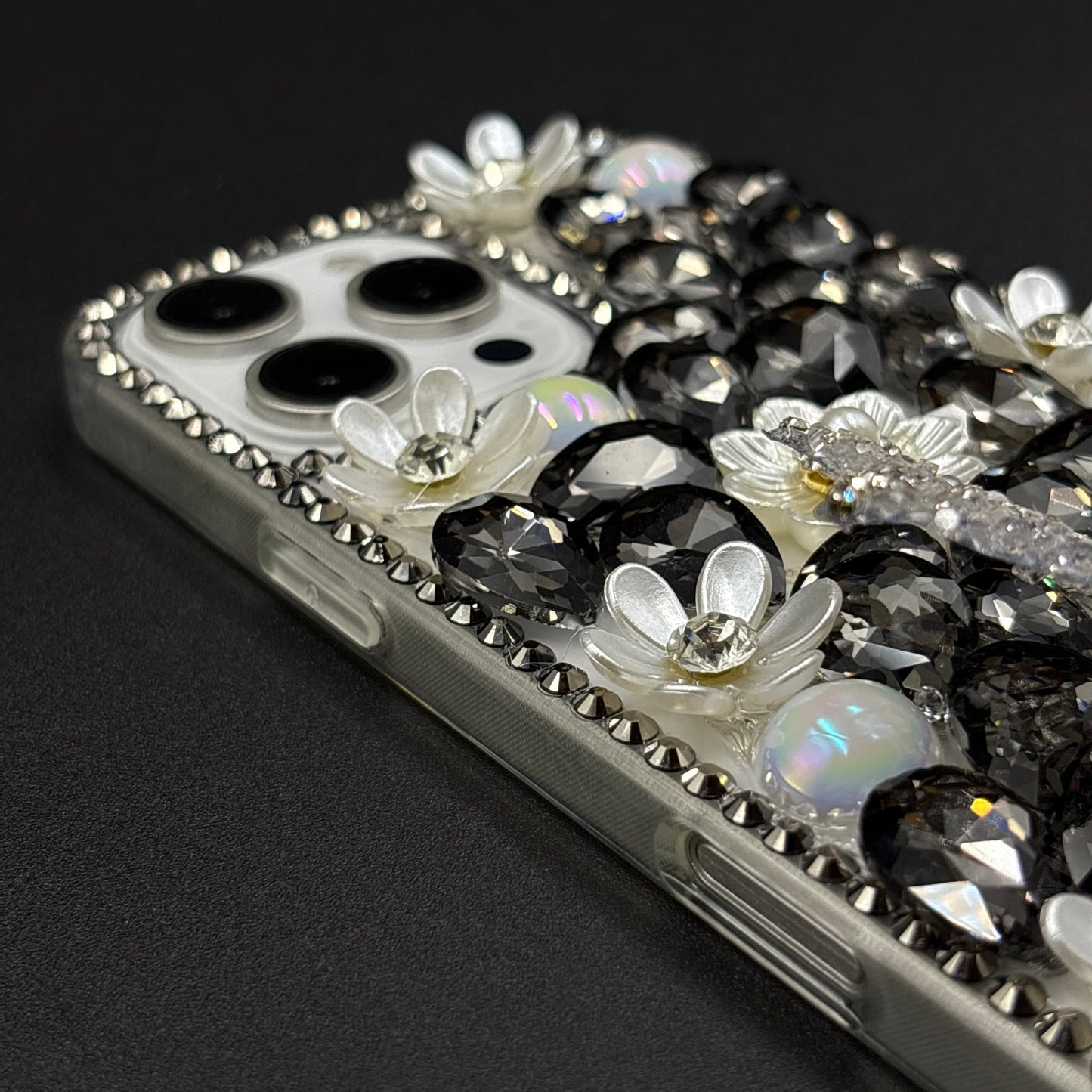 Luxury Butterfly Design Crystal Case for iPhone | Handcrafted Rhinestone Cover | Gems & Floral Accents | Premium Feel & Glam Look