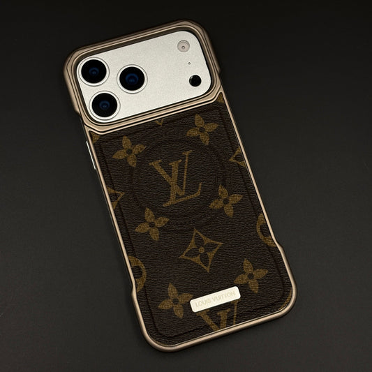 Luxury Branded Leather Fabric Mobile Case for iPhone 17 Series | Premium Textured Leather | MagSafe Compatible