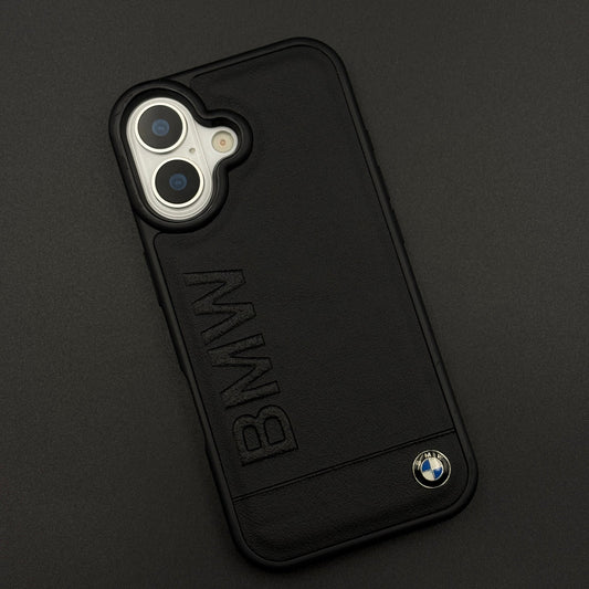 Luxury Sports Car Embossed Name Case with Logo for iPhone 17 with Sleek Black Finish