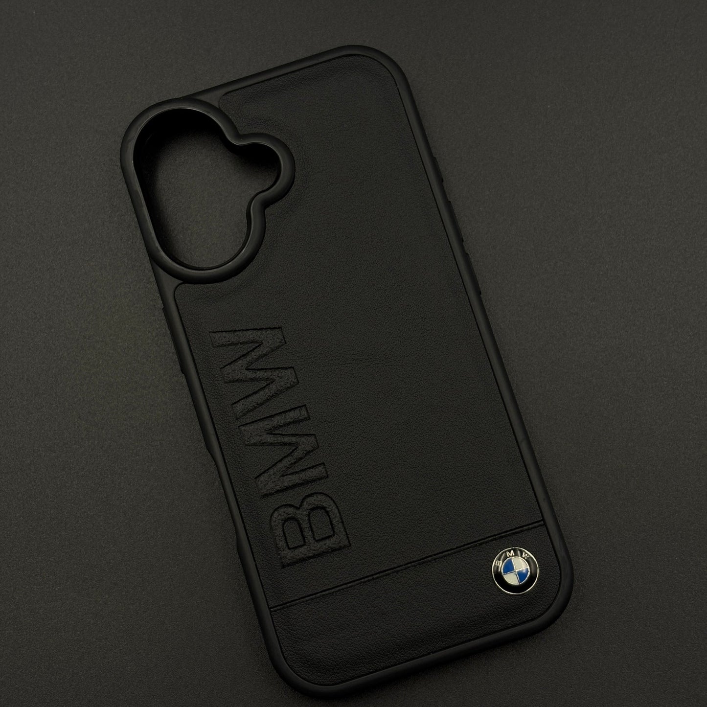 Luxury Sports Car Embossed Name Case with Logo for iPhone 17 with Sleek Black Finish