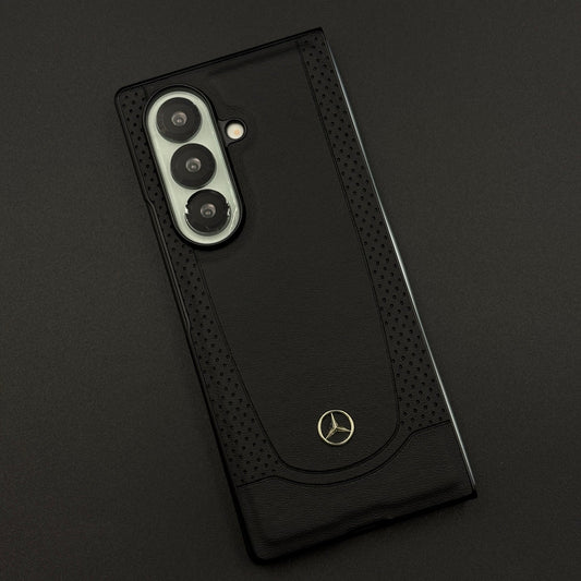 Black Perf Line Luxury Sports Car Merc Case for Samsung Galaxy Z Fold 7 with Perforated Detail