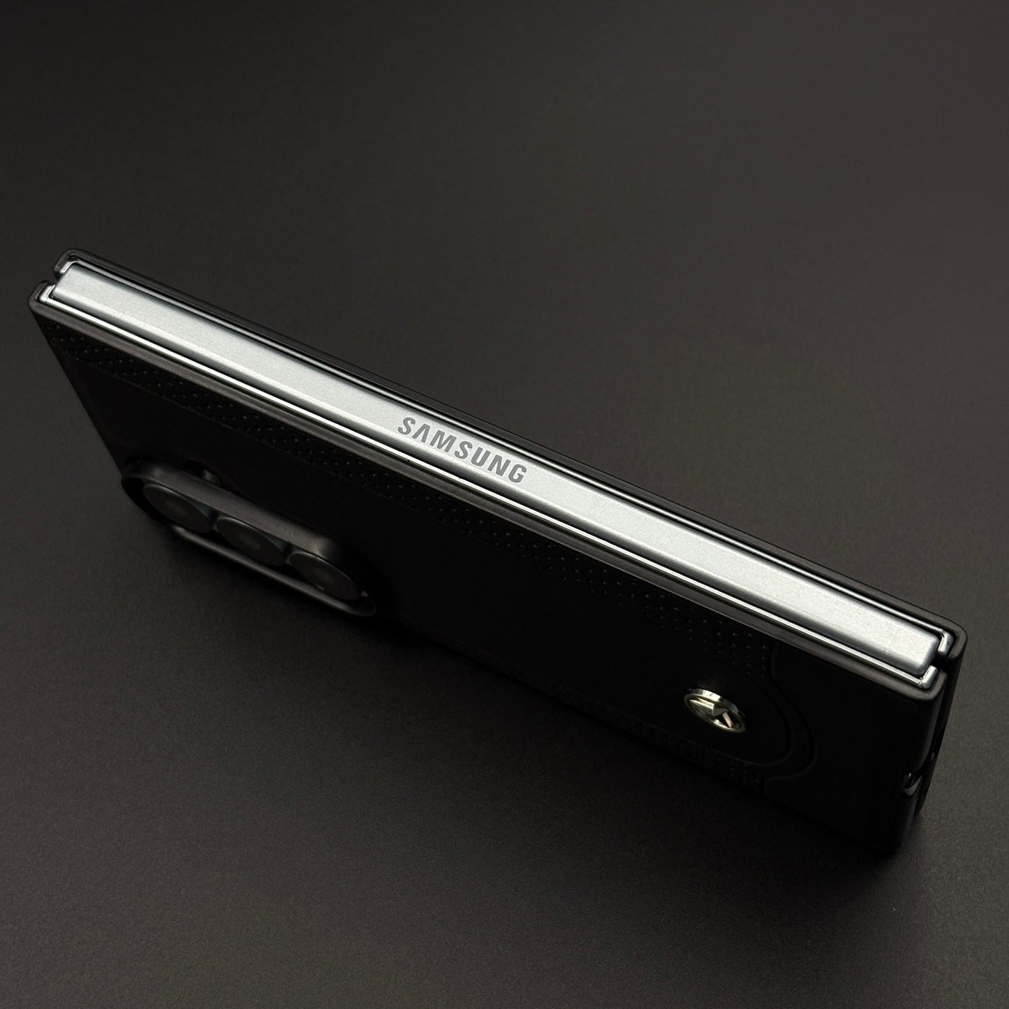 Black Perf Line Luxury Sports Car Merc Case for Samsung Galaxy Z Fold 7 with Perforated Detail