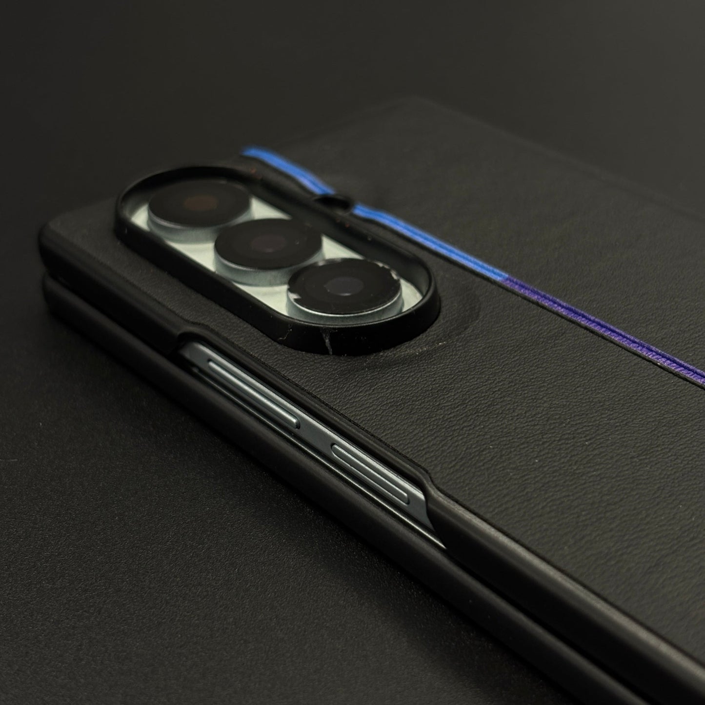 Performance M Series Sport Car Racing Stripe Case for Samsung Galaxy Z Fold 7 with Tricolor Accent