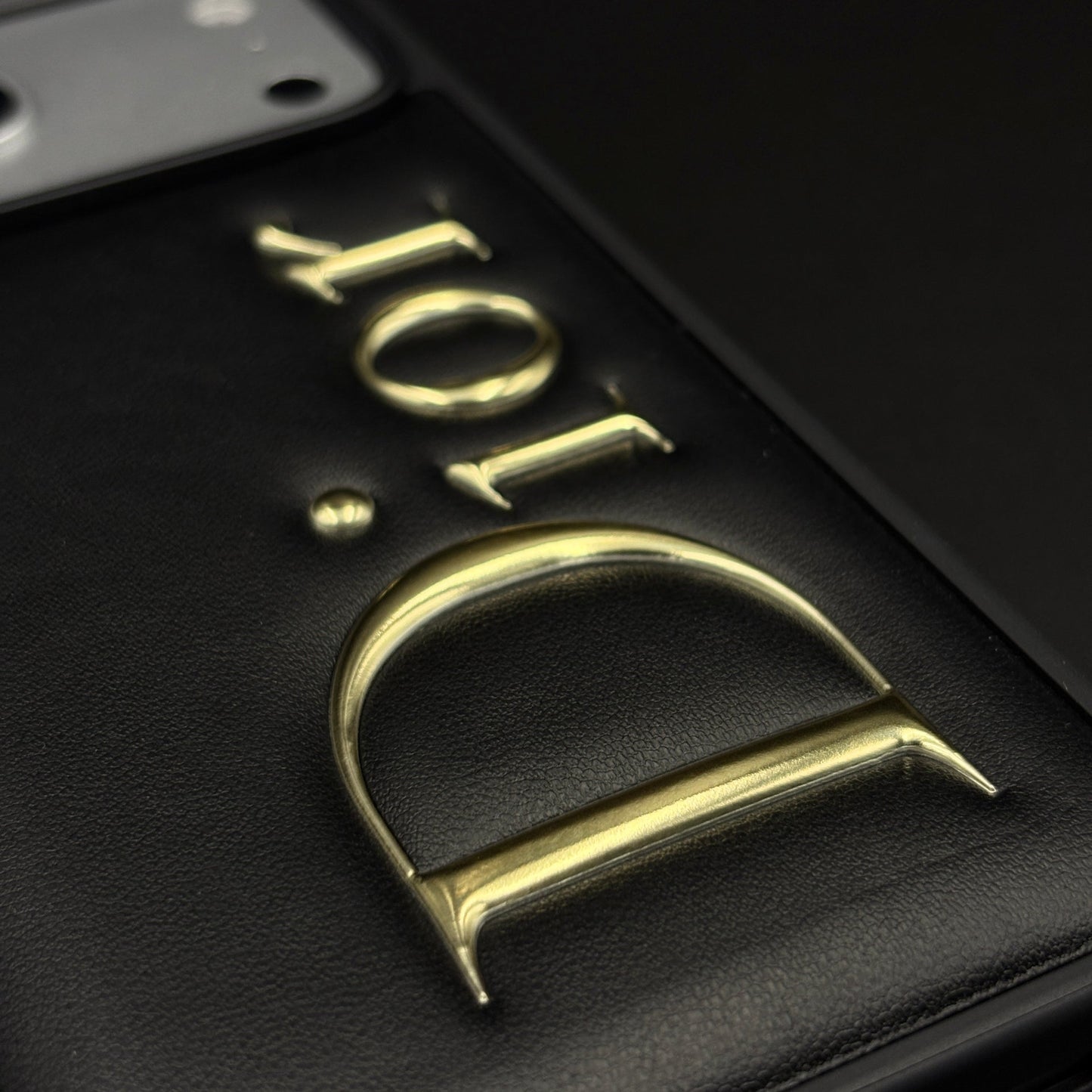 Gold Logo Embossed Puffer Mobile Case for iPhone 17 Series | Premium Black Designer Cushion | Embossed Logo