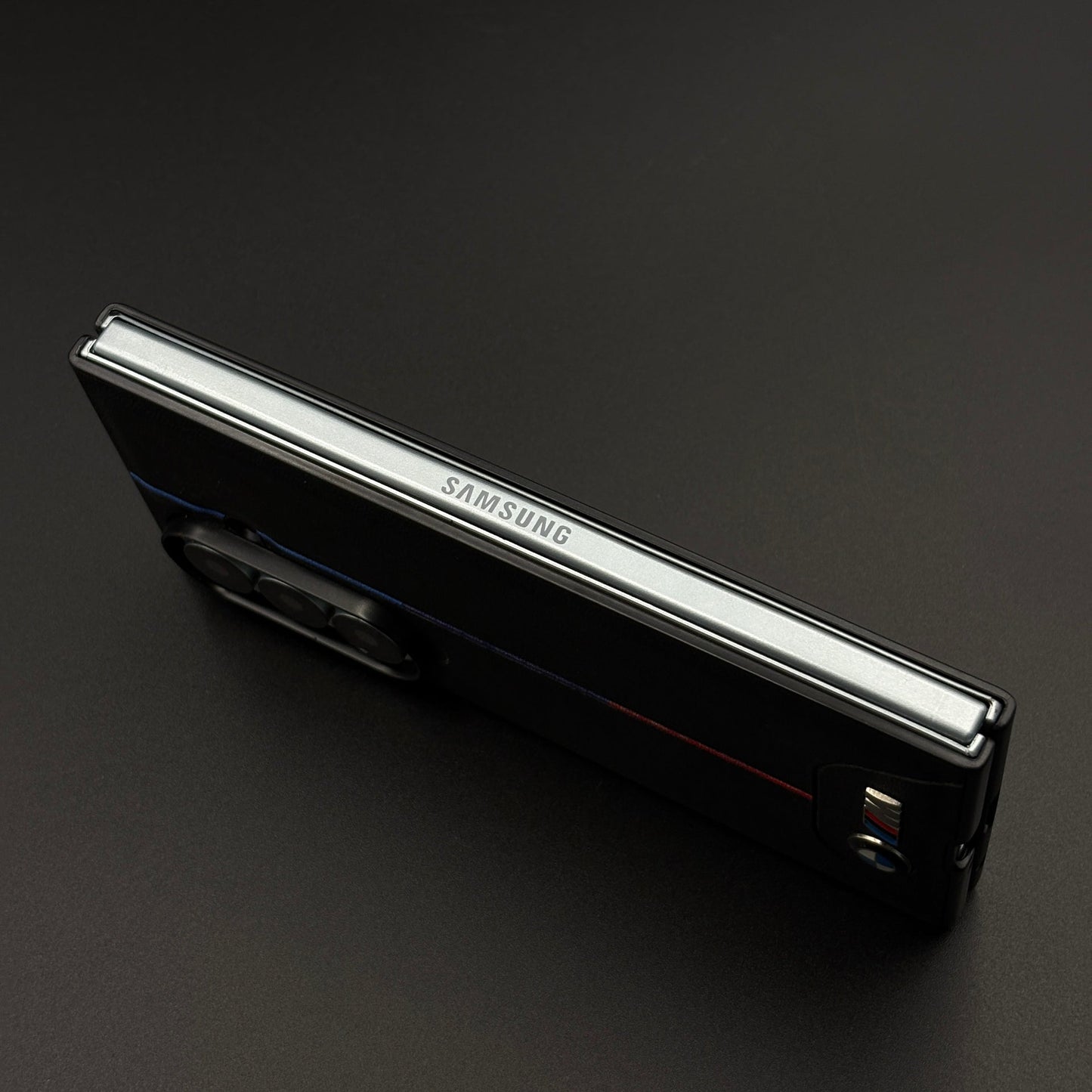 Performance M Series Sport Car Racing Stripe Case for Samsung Galaxy Z Fold 7 with Tricolor Accent