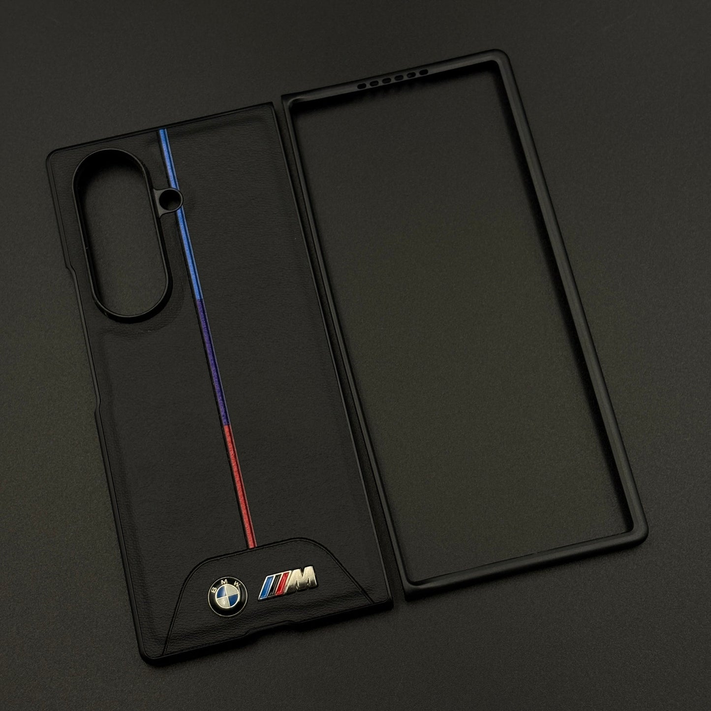 Performance M Series Sport Car Racing Stripe Case for Samsung Galaxy Z Fold 7 with Tricolor Accent