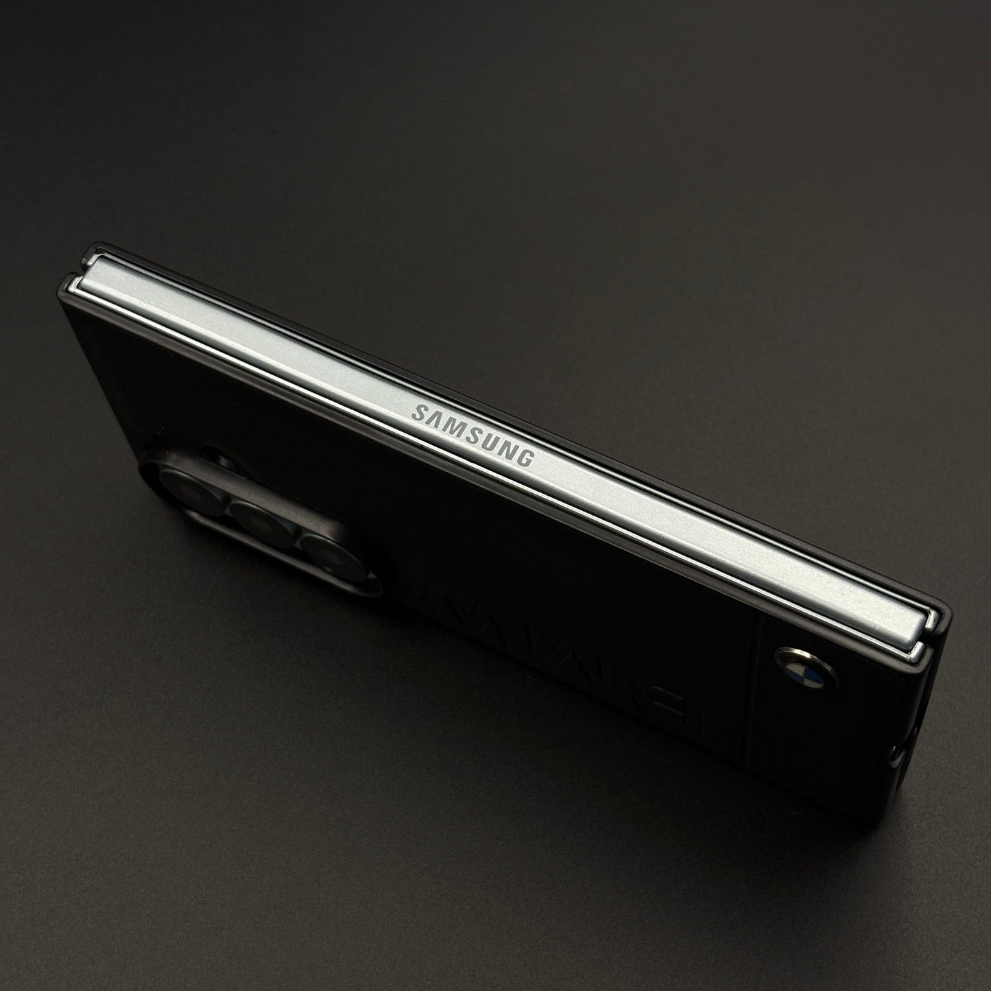 Luxury Sports Car Embossed Name Case with Logo for Samsung Galaxy Z Fold 7 with Sleek Black Finish