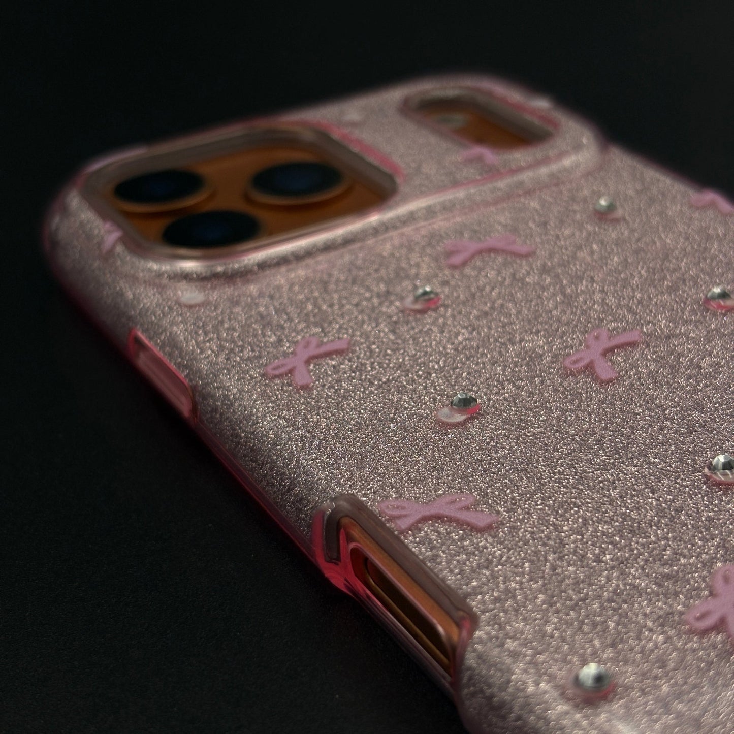 Bow Sparkle Glitter Case with Sling for iPhone 17 Series and Cute Carry Strap