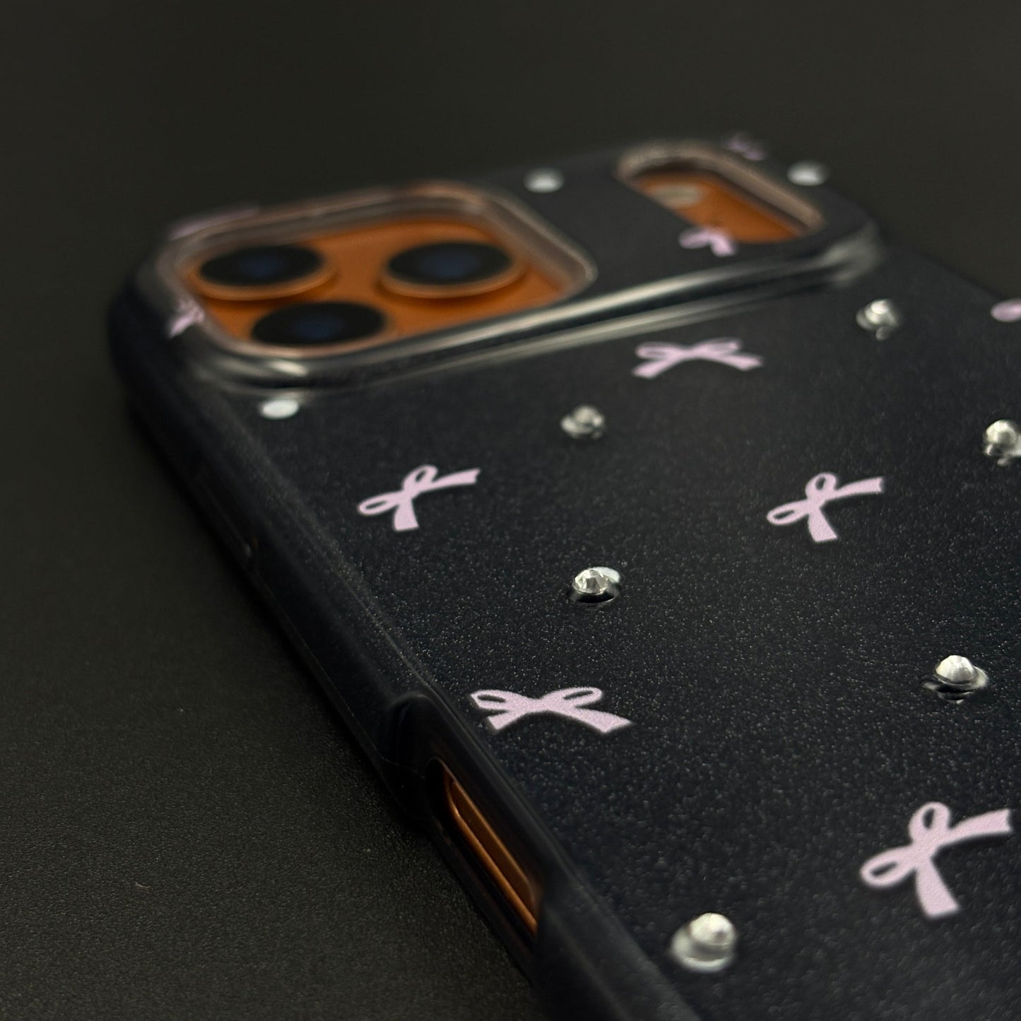 Bow Sparkle Glitter Case with Sling for iPhone 17 Series and Cute Carry Strap