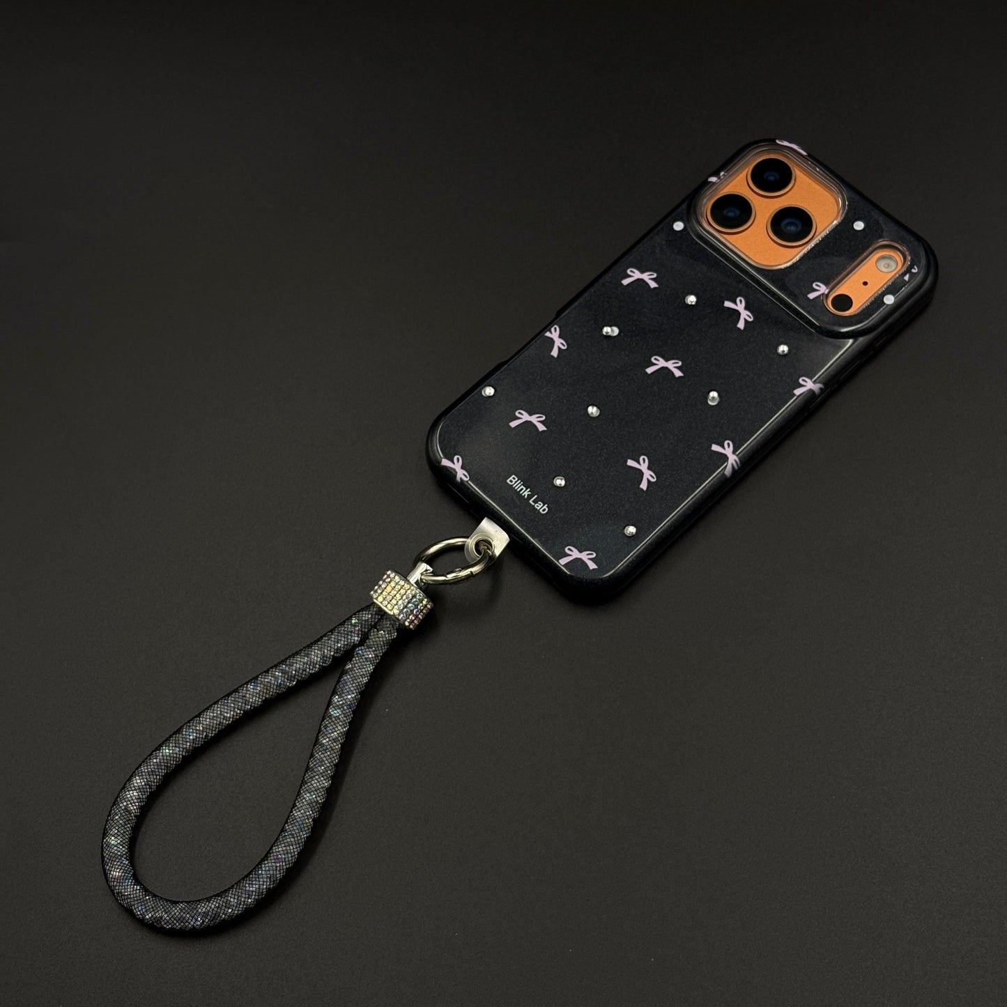 Bow Sparkle Glitter Case with Sling for iPhone 17 Series and Cute Carry Strap