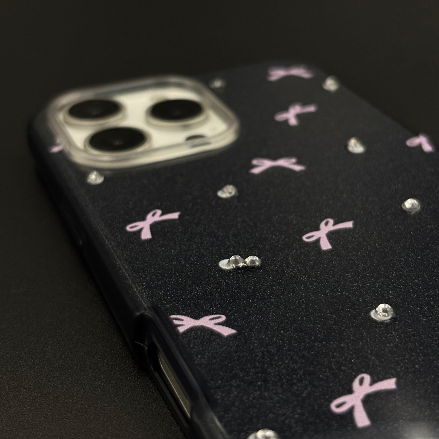 Bow Sparkle Glitter Case with Sling for iPhone and Cute Carry Strap