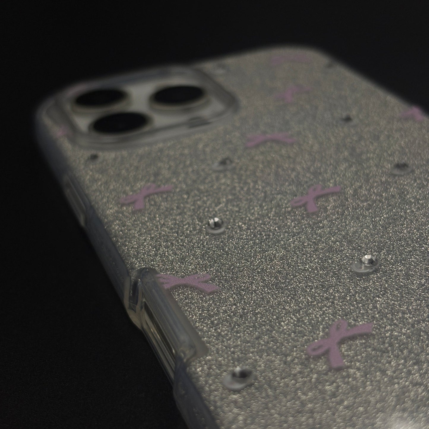 Bow Sparkle Glitter Case with Sling for iPhone and Cute Carry Strap