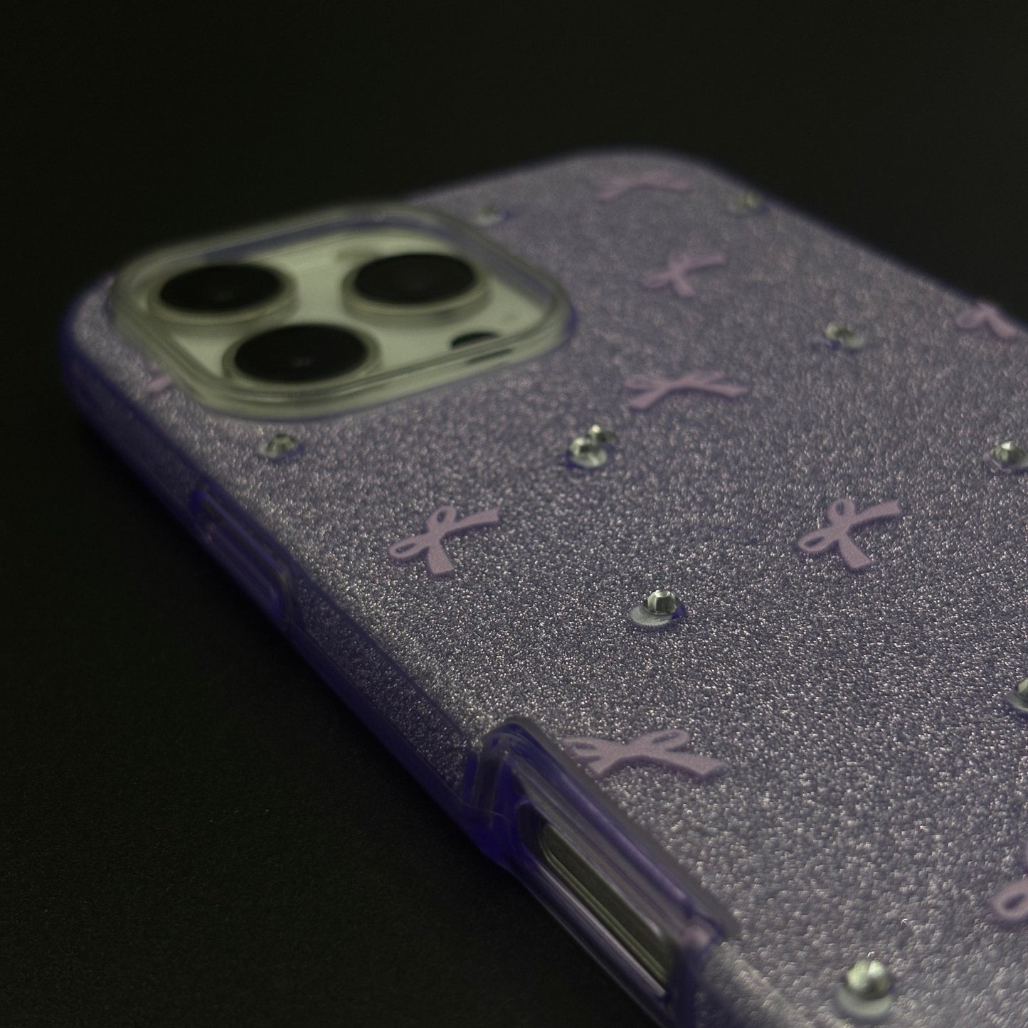 Bow Sparkle Glitter Case with Sling for iPhone and Cute Carry Strap