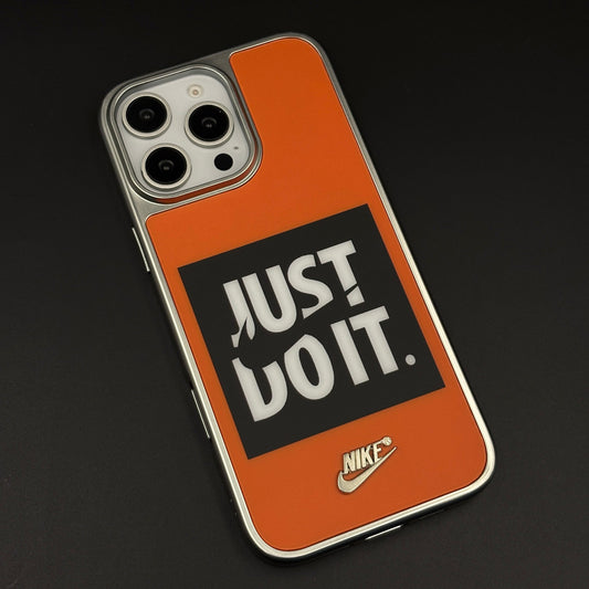 Sports Edition “Just Do It” Mobile Case Cover for iPhone | Aluminium Frame Athletic Cover | Embossed Logo