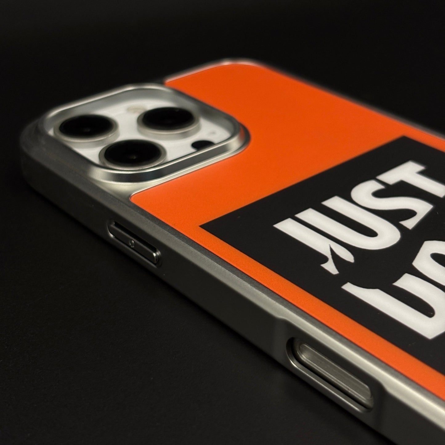 Sports Edition “Just Do It” Mobile Case Cover for iPhone | Aluminium Frame Athletic Cover | Embossed Logo