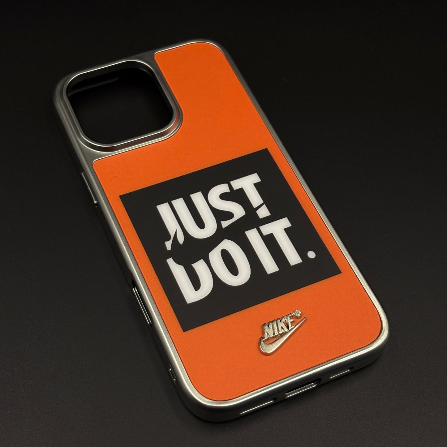 Sports Edition “Just Do It” Mobile Case Cover for iPhone | Aluminium Frame Athletic Cover | Embossed Logo