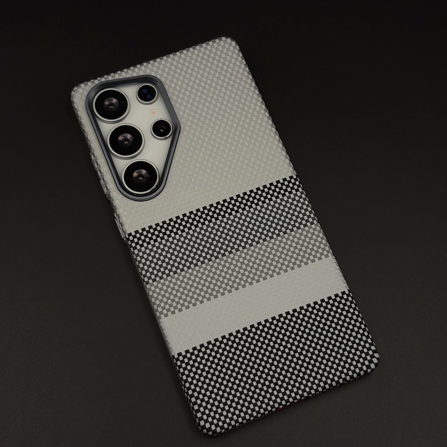 Aramid Texture Case Monochrome Stripe for Samsung Galaxy S25 Ultra Carbon Fibre Feel | Hidden MagSafe | Ultra Slim Fit
