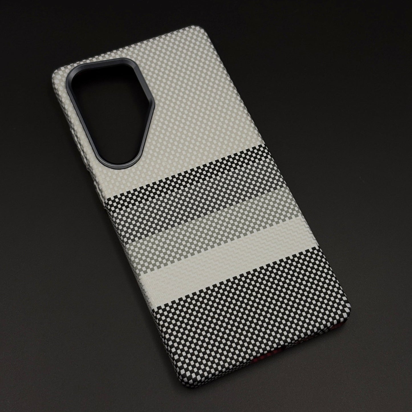 Aramid Texture Case Monochrome Stripe for Samsung Galaxy S25 Ultra Carbon Fibre Feel | Hidden MagSafe | Ultra Slim Fit
