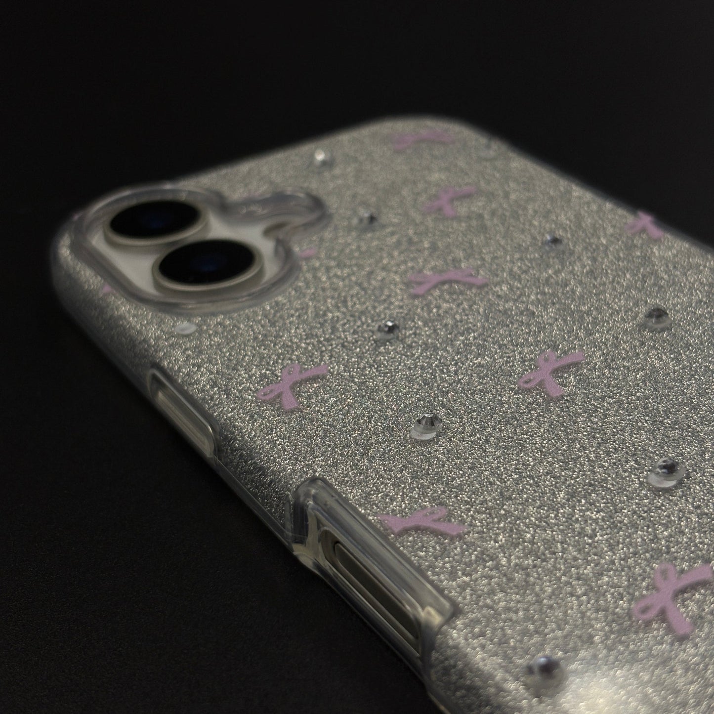 Bow Sparkle Glitter Case with Sling for iPhone 17 and Cute Carry Strap