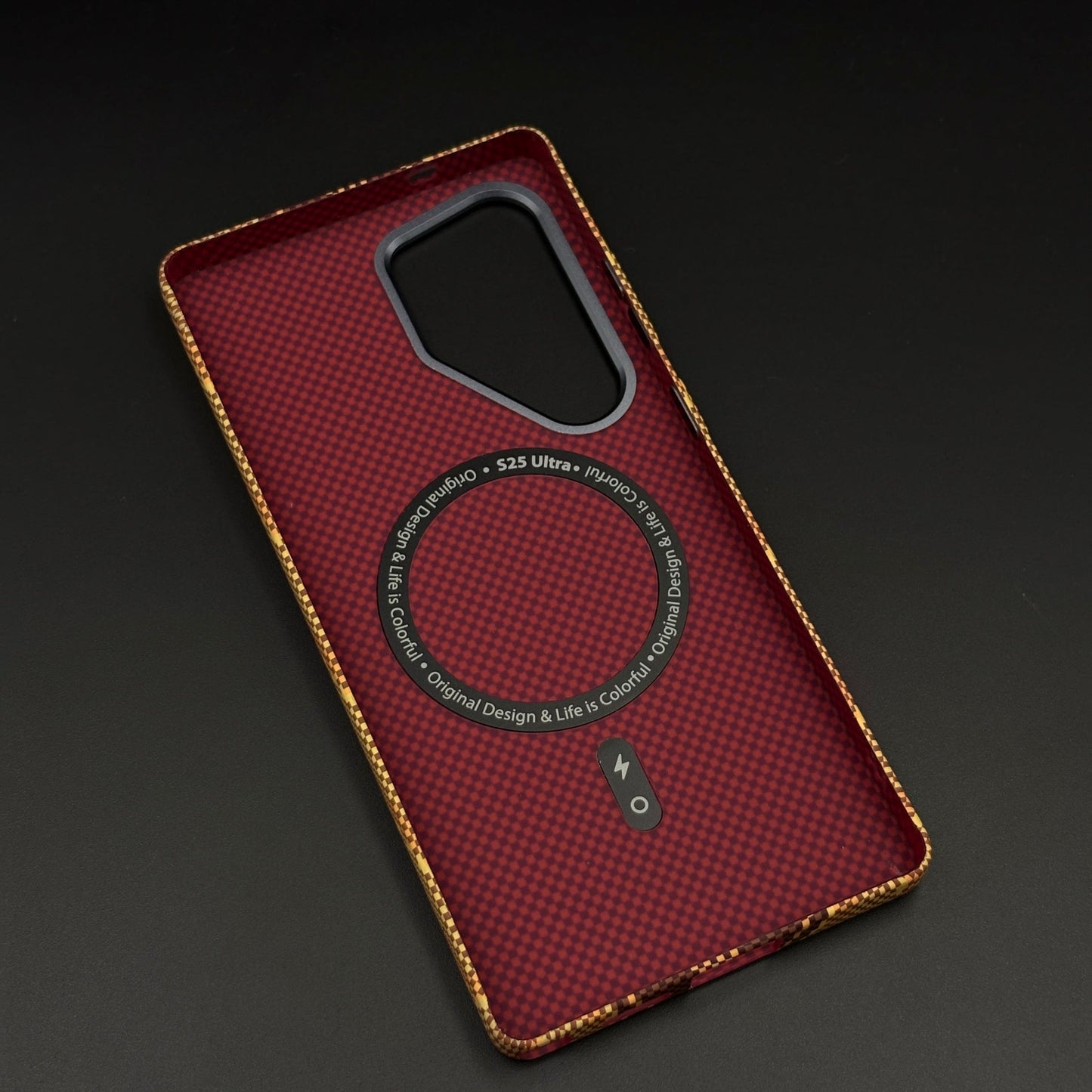 Aramid Texture Case Desert Brown Zigzag for Samsung Galaxy S24 Ultra Carbon Fibre Feel | Hidden MagSafe | Ultra Slim Fit
