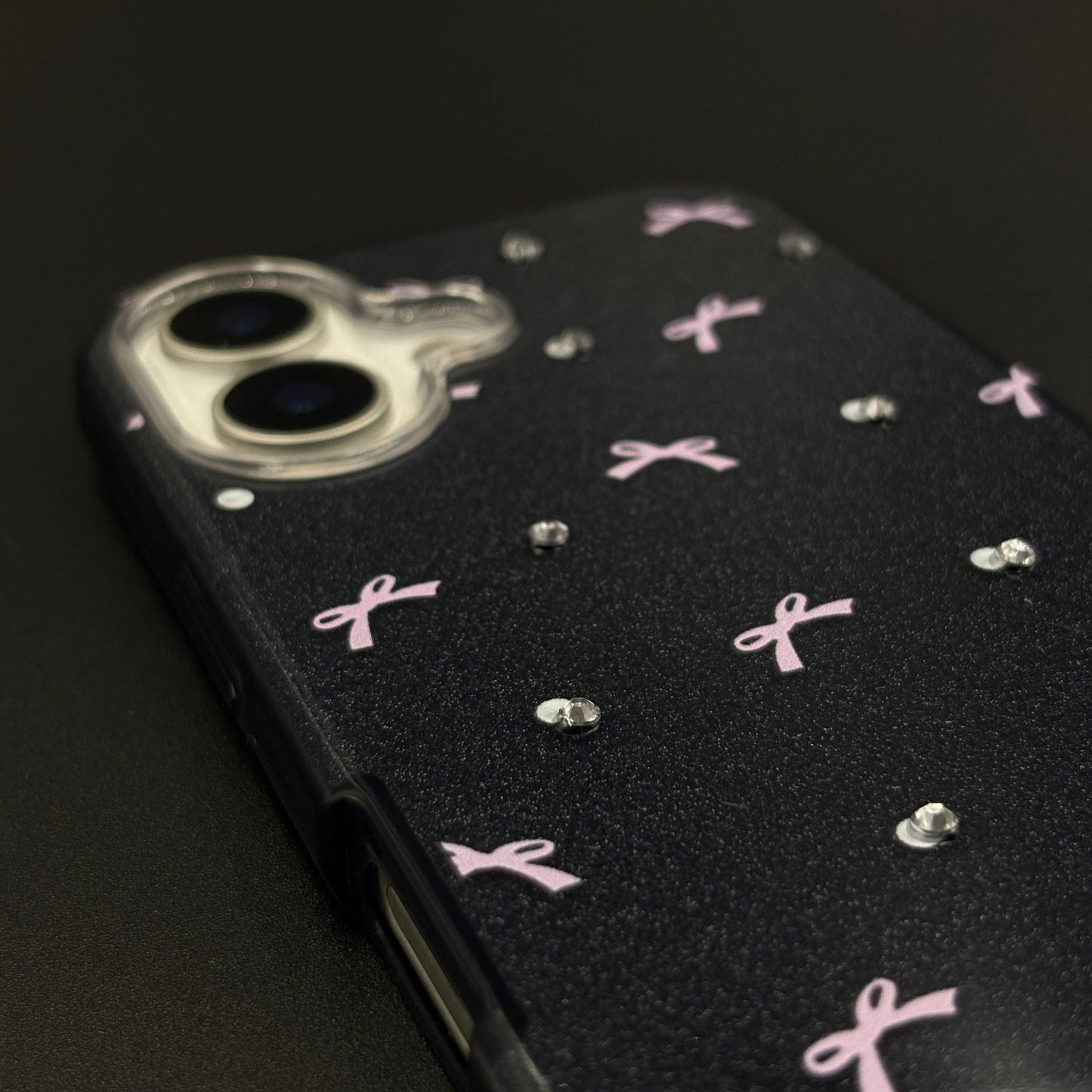 Bow Sparkle Glitter Case with Sling for iPhone 17 and Cute Carry Strap